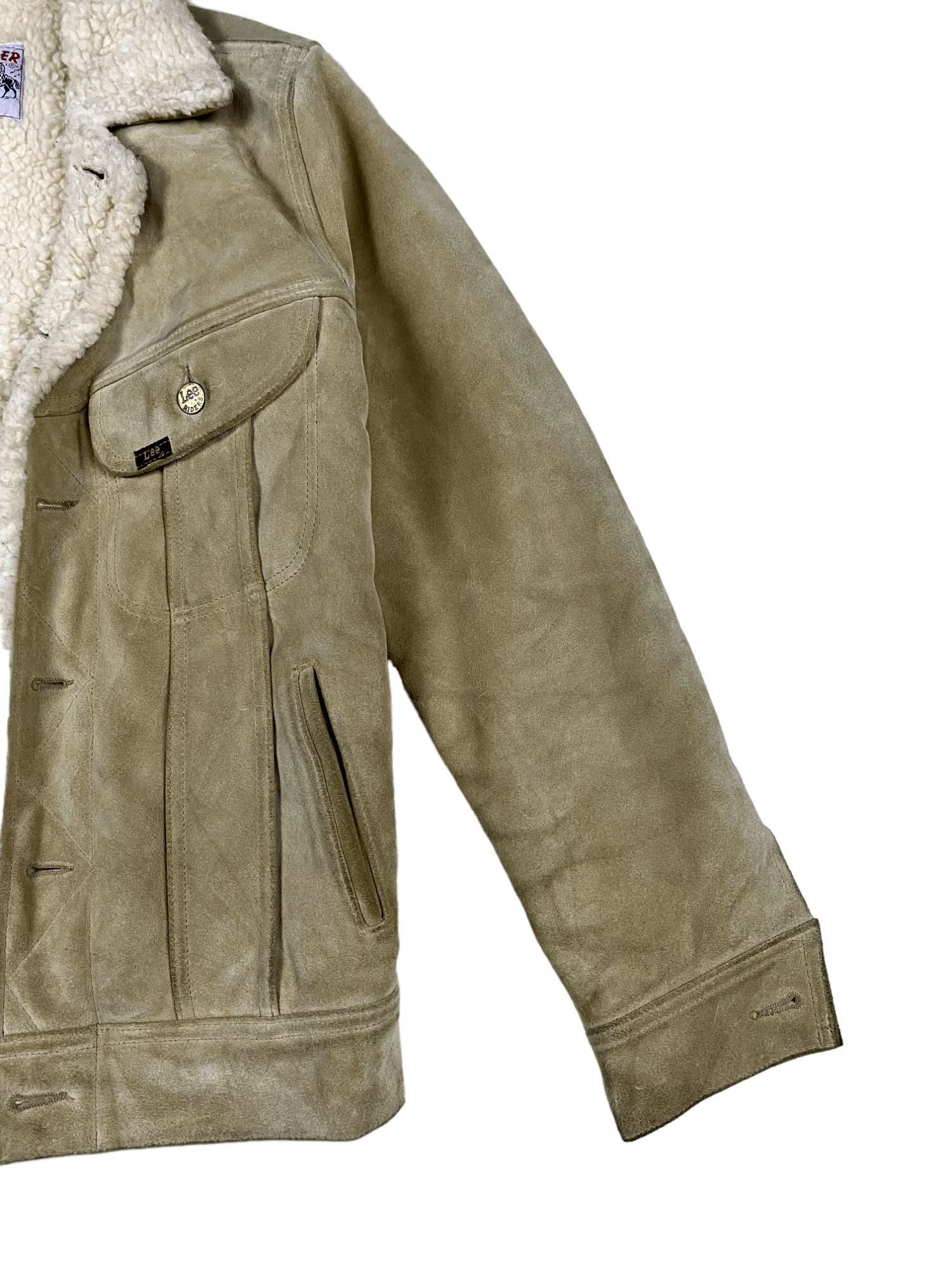 Lee × Vintage Vintage LEE Storm Rider Suede Leather Sherpa Size US S / EU 44-46 / 1 - 8 Thumbnail