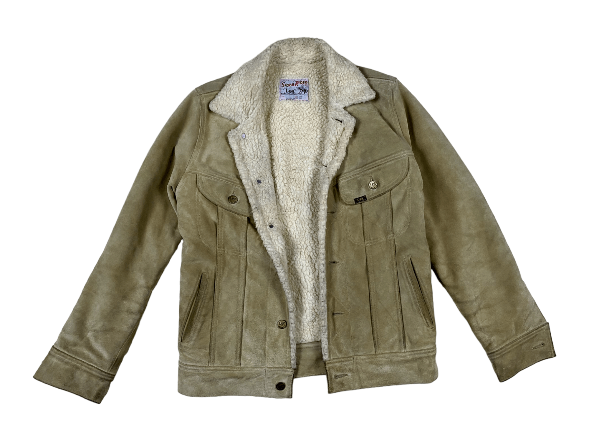 Lee × Vintage Vintage LEE Storm Rider Suede Leather Sherpa Size US S / EU 44-46 / 1 - 2 Thumbnail