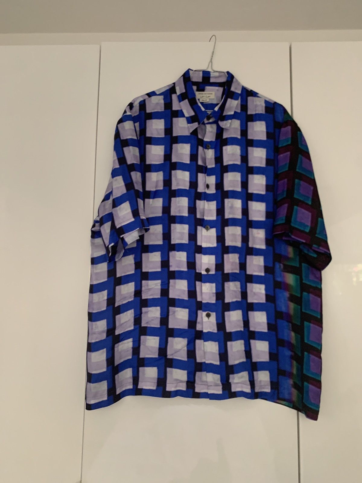 image of Dries Van Noten Len Lye Shirt Sleeves Shirt in Blue, Men's (Size Large)