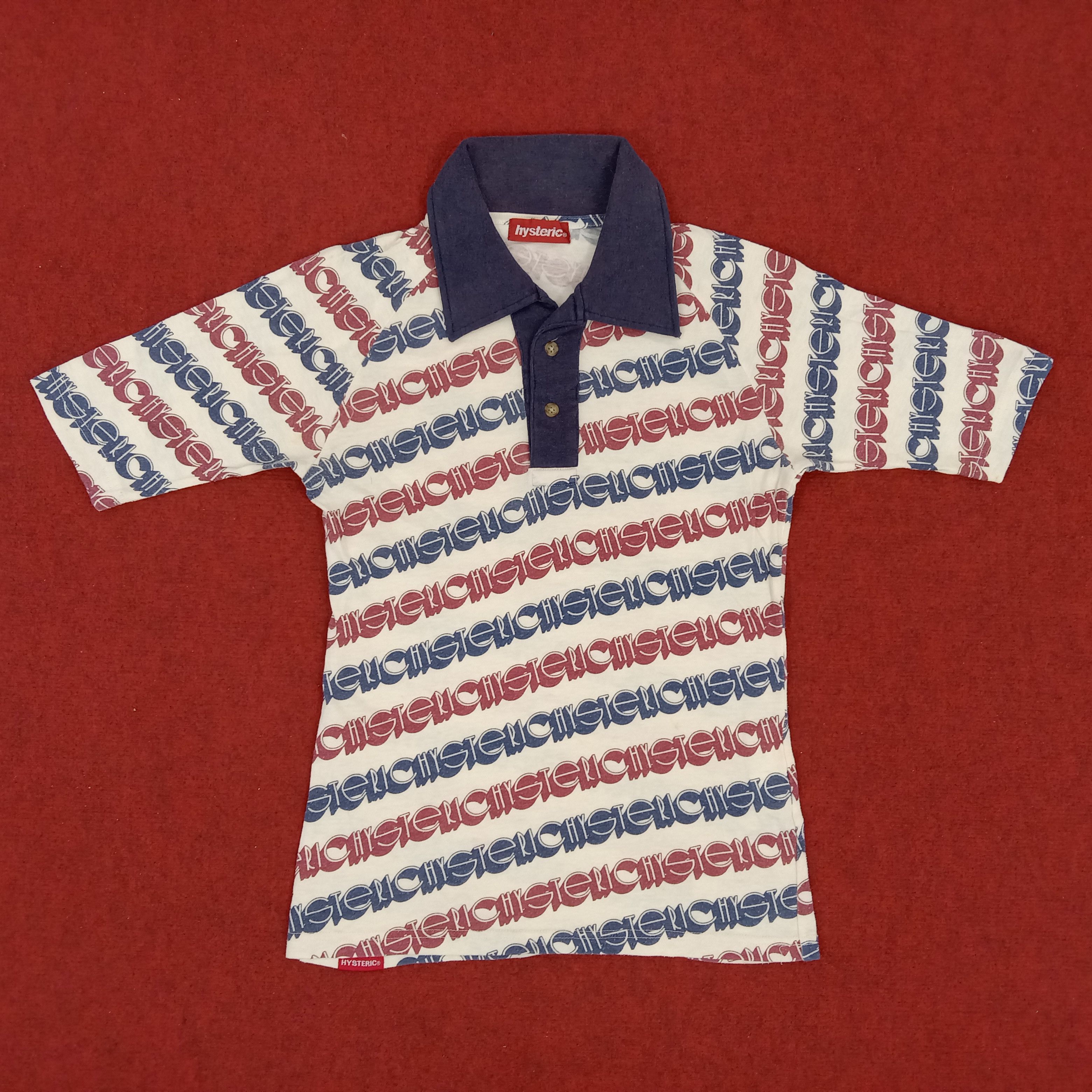 Hysteric Glamour Hysteric Glamour Rare Full Print Design Collar Polos dp1 Size US XS / EU 42 / 0 - 1 Thumbnail