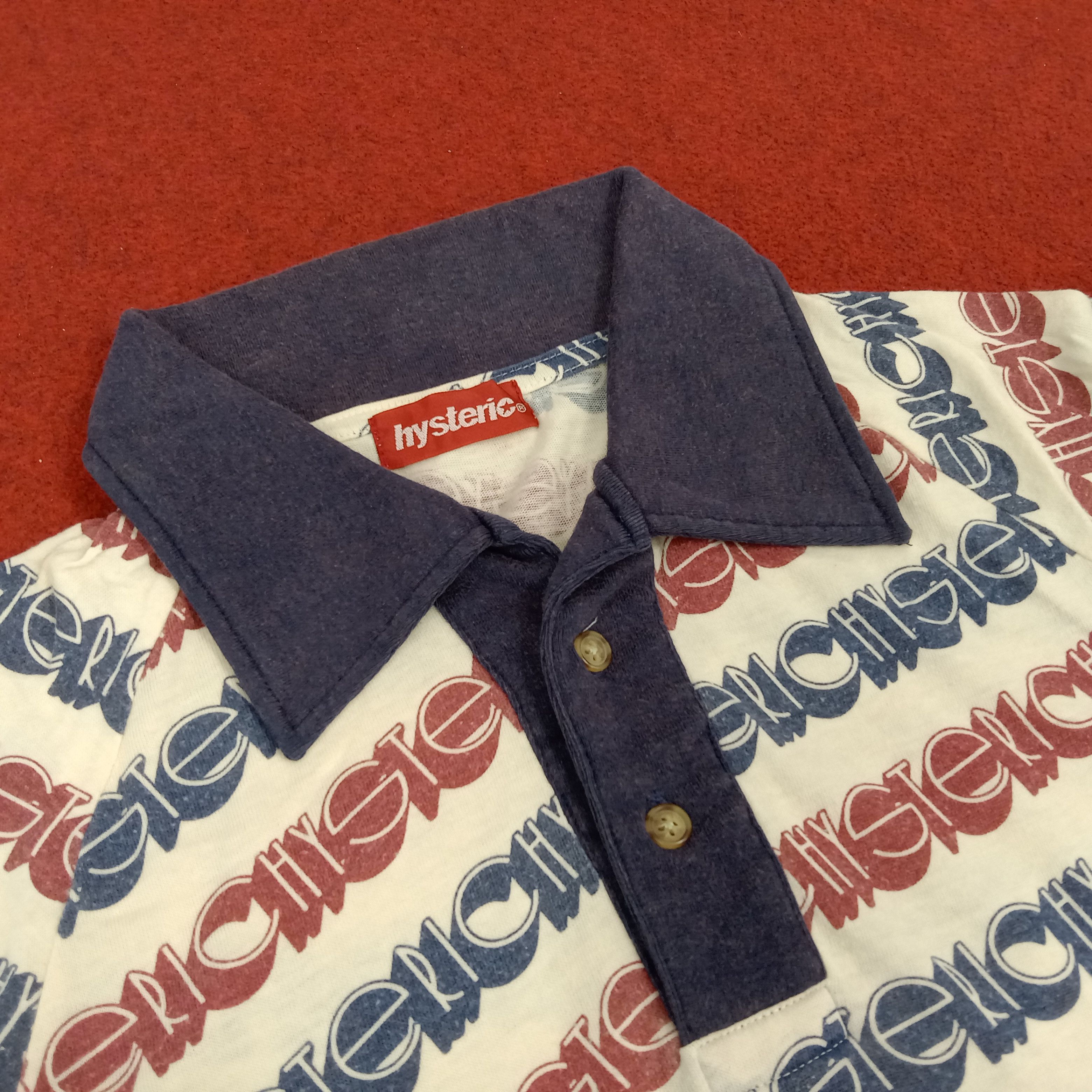 Hysteric Glamour Hysteric Glamour Rare Full Print Design Collar Polos dp1 Size US XS / EU 42 / 0 - 3 Thumbnail