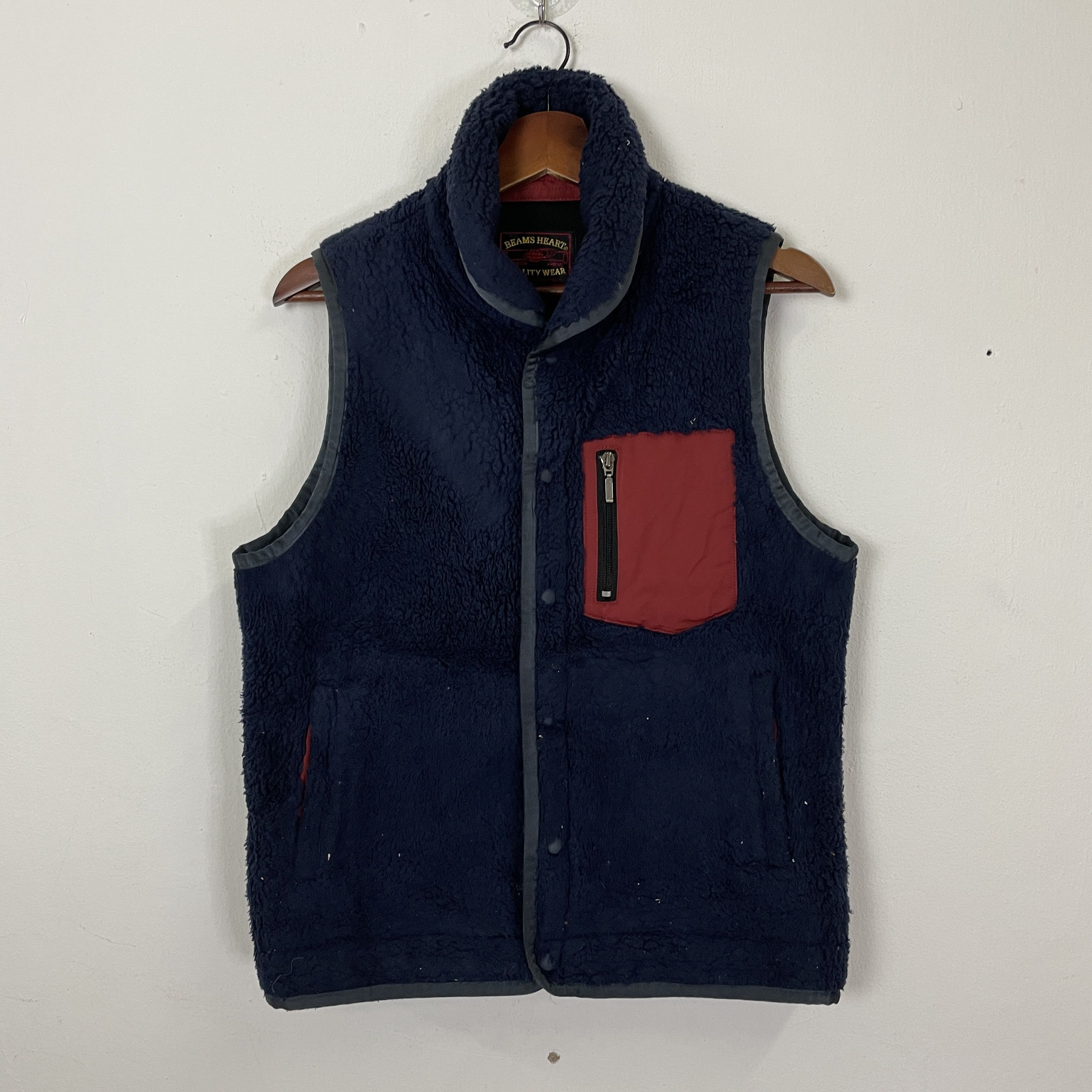 Vintage Beams Heart Button Ups Fleece Vest