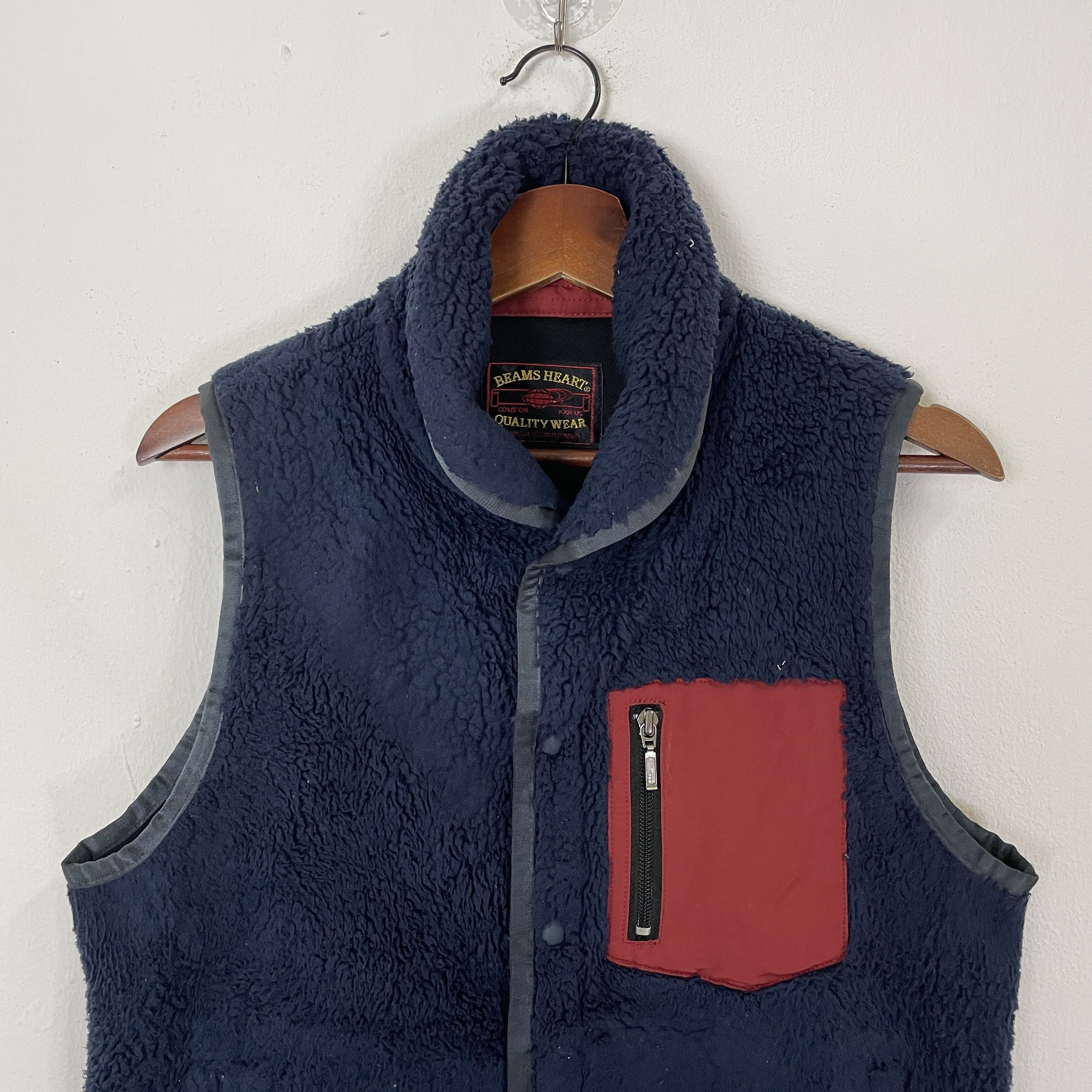 Vintage Beams Heart Button Ups Fleece Vest