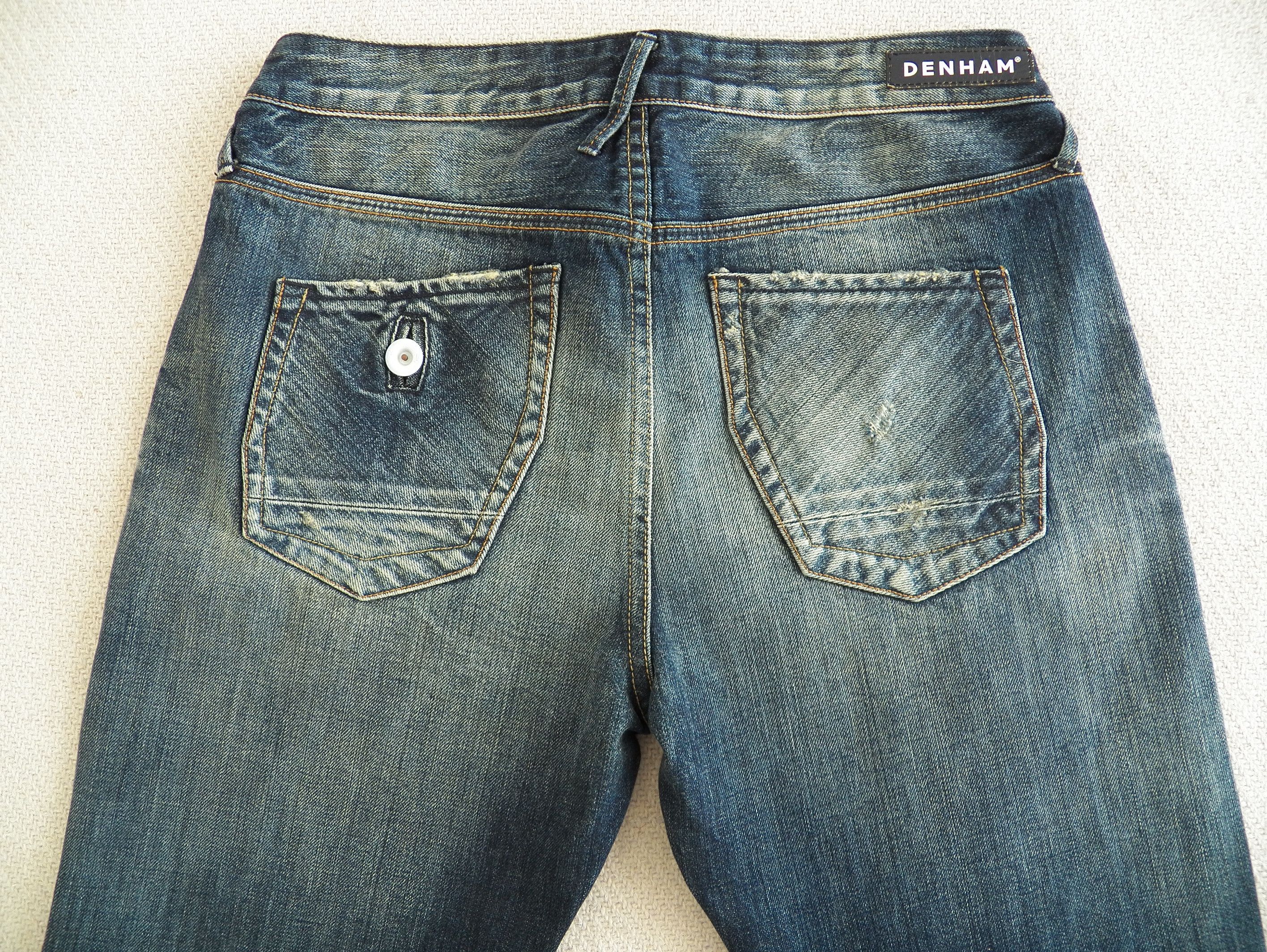DENHAM Boyfriend Jeans W27 L32 W10YS Selvedge Factory Distressed Size 27" / US 4 / IT 40 - 7 Thumbnail