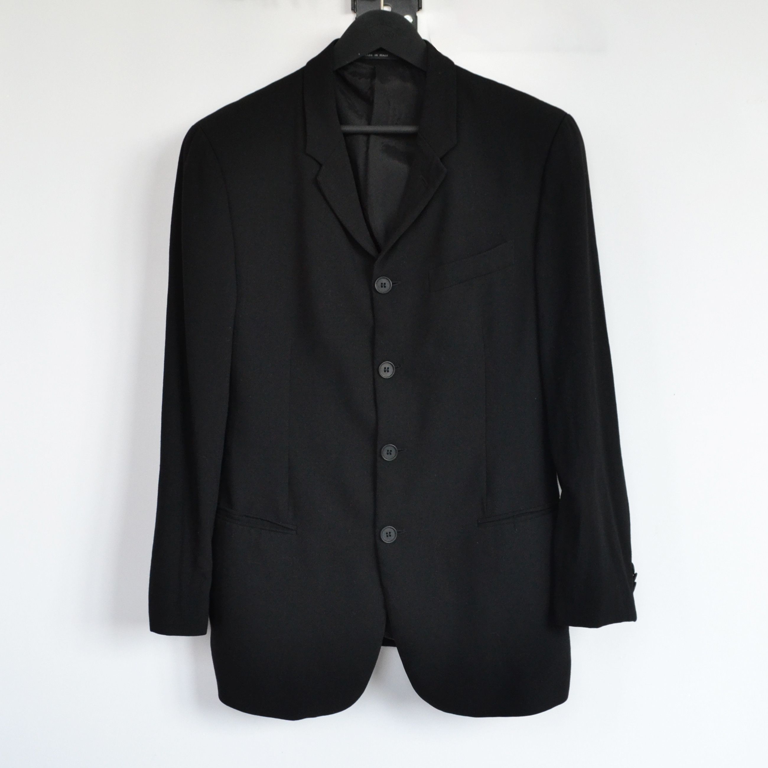 Emporio Armani Emporio Armani Suit Black Blazer Pants Wool 90s Black Size 50R - 3 Thumbnail