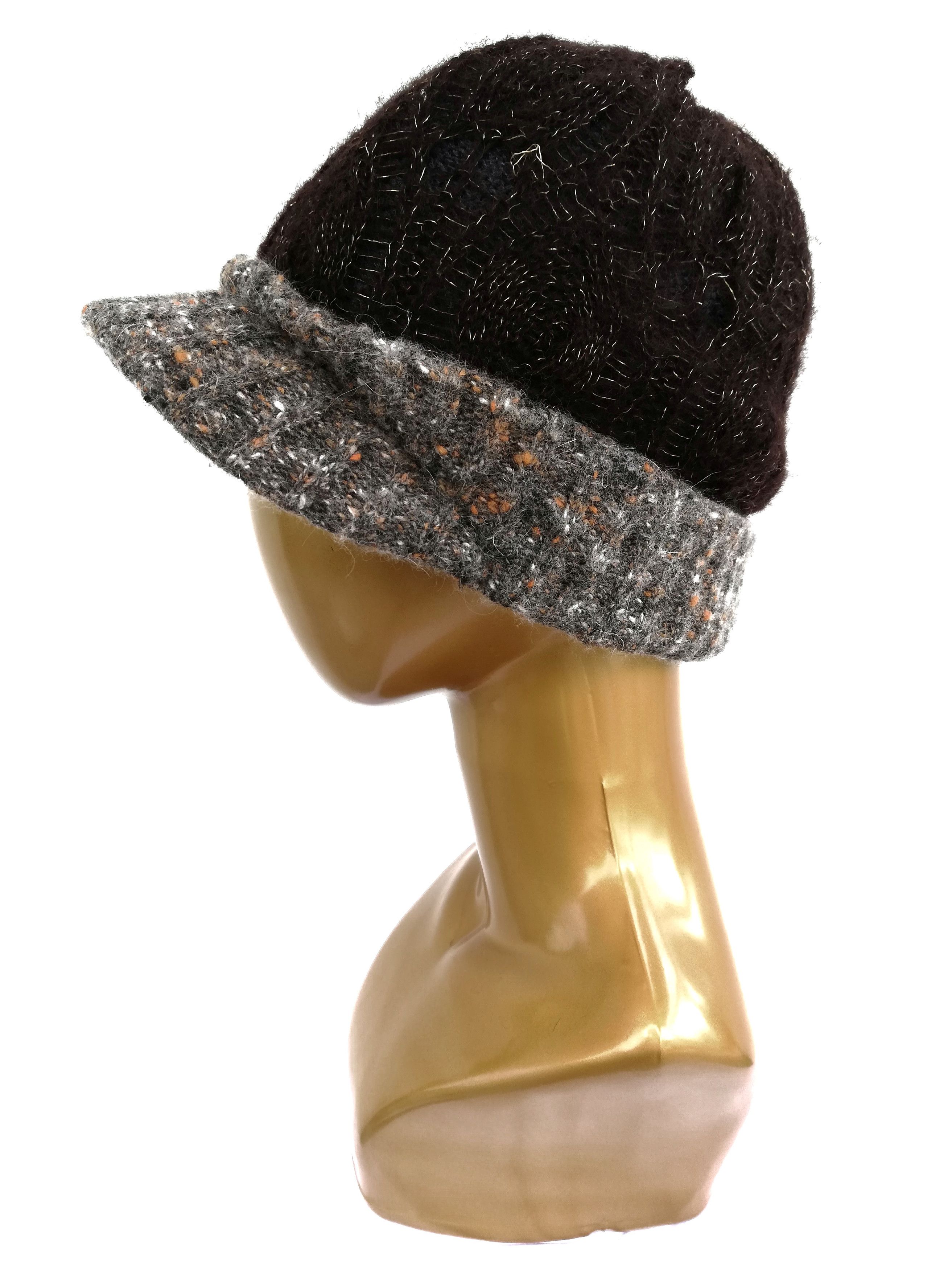 CA4LA 🔥Ca4la Hand Knitted Punk Style Knitwear Beret/Pattern Cap Size ONE SIZE - 2 Thumbnail