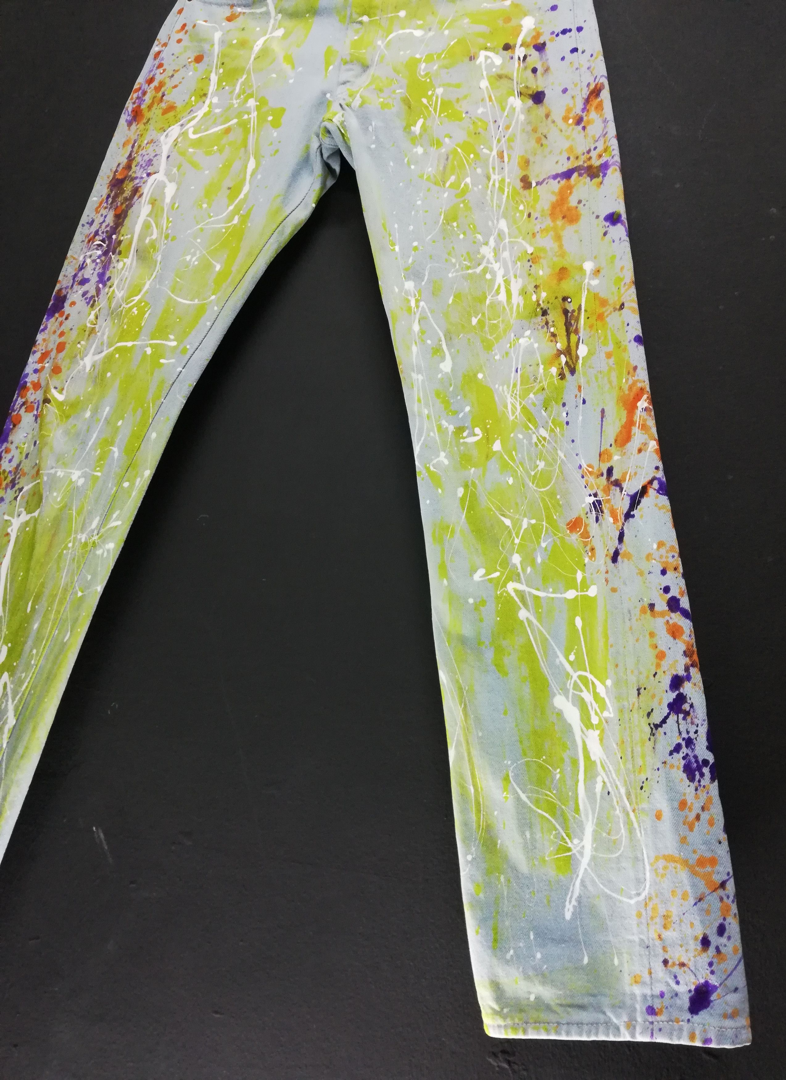 Sugar Cane × Toyo Enterprises 🔥Extremely Customize Sugar Cane Paint Splash Denim Pants🔥 Size US 28 / EU 44 - 4 Thumbnail