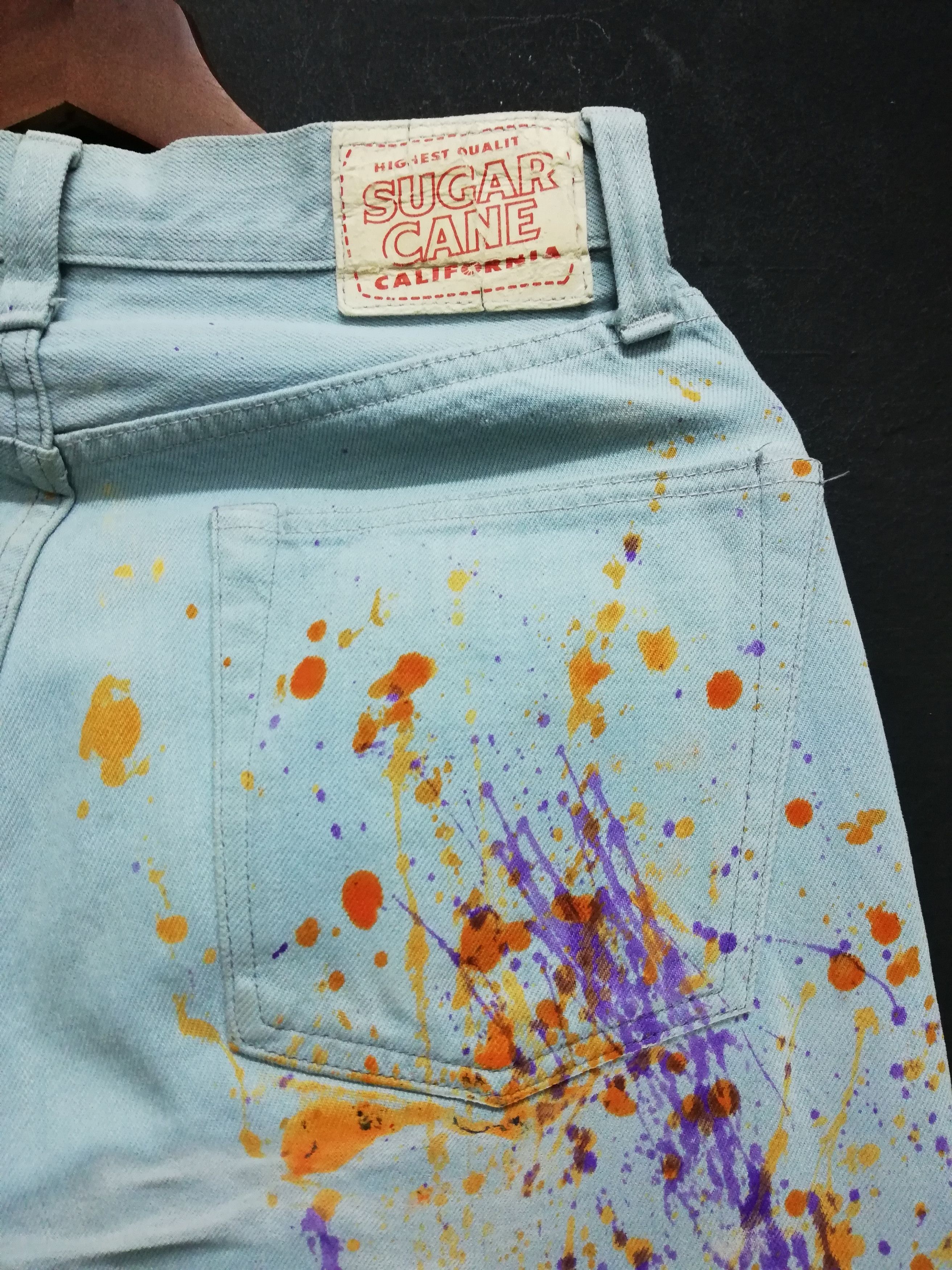 Sugar Cane × Toyo Enterprises 🔥Extremely Customize Sugar Cane Paint Splash Denim Pants🔥 Size US 28 / EU 44 - 15 Thumbnail