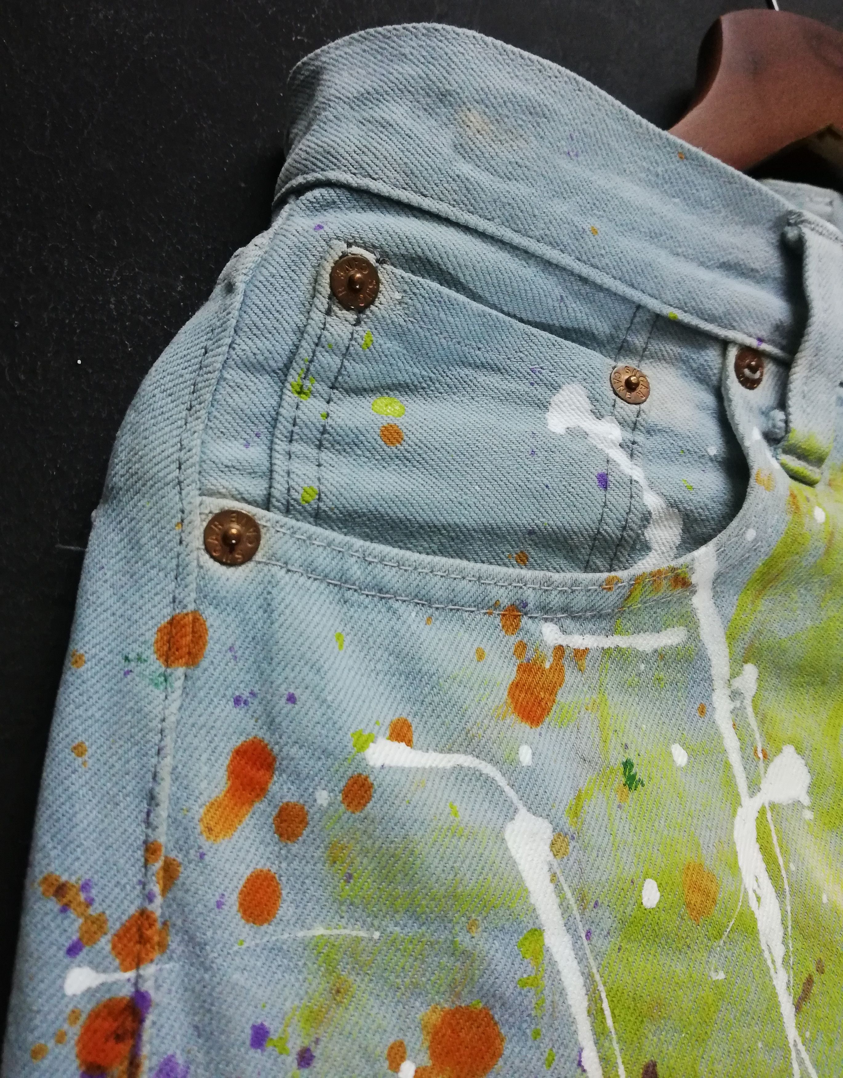 Sugar Cane × Toyo Enterprises 🔥Extremely Customize Sugar Cane Paint Splash Denim Pants🔥 Size US 28 / EU 44 - 9 Thumbnail