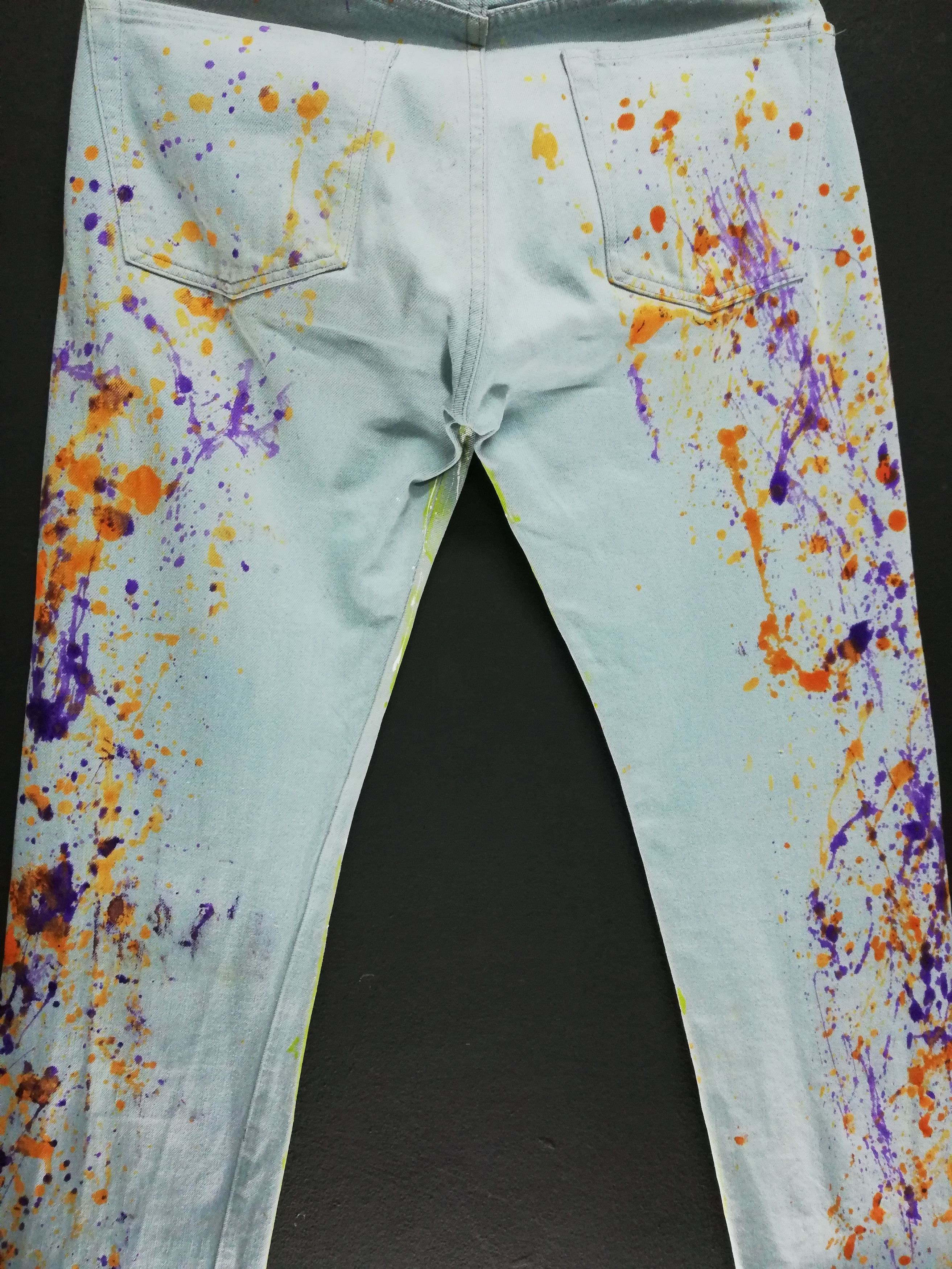 Sugar Cane × Toyo Enterprises 🔥Extremely Customize Sugar Cane Paint Splash Denim Pants🔥 Size US 28 / EU 44 - 19 Thumbnail