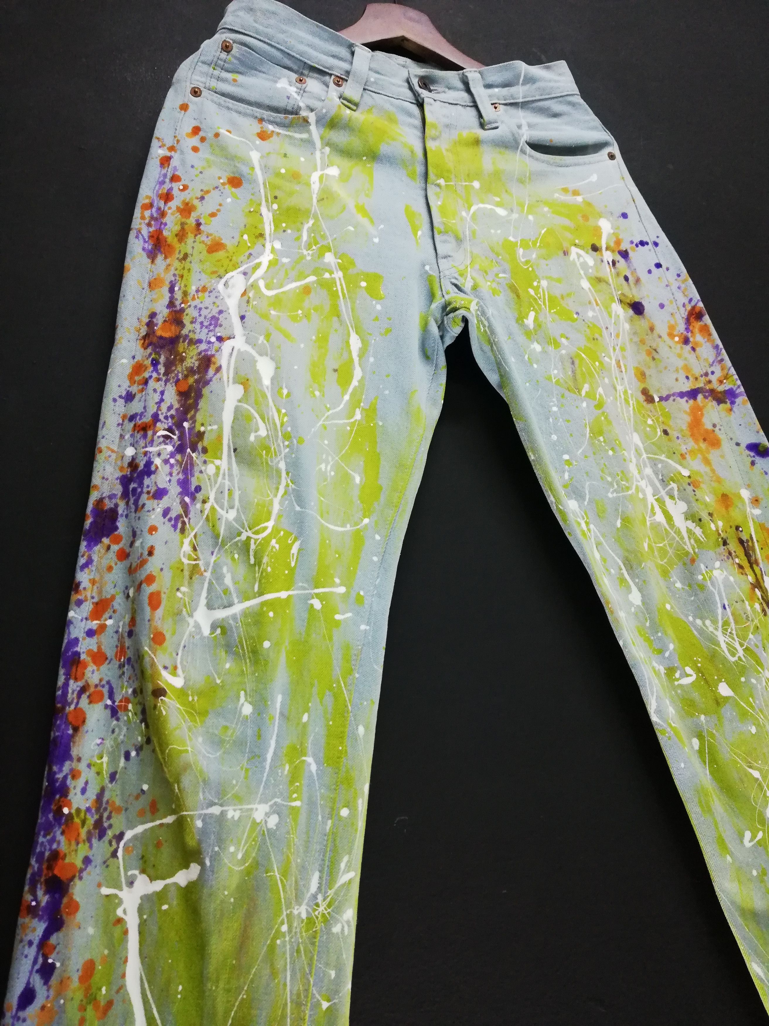 Sugar Cane × Toyo Enterprises 🔥Extremely Customize Sugar Cane Paint Splash Denim Pants🔥 Size US 28 / EU 44 - 7 Thumbnail