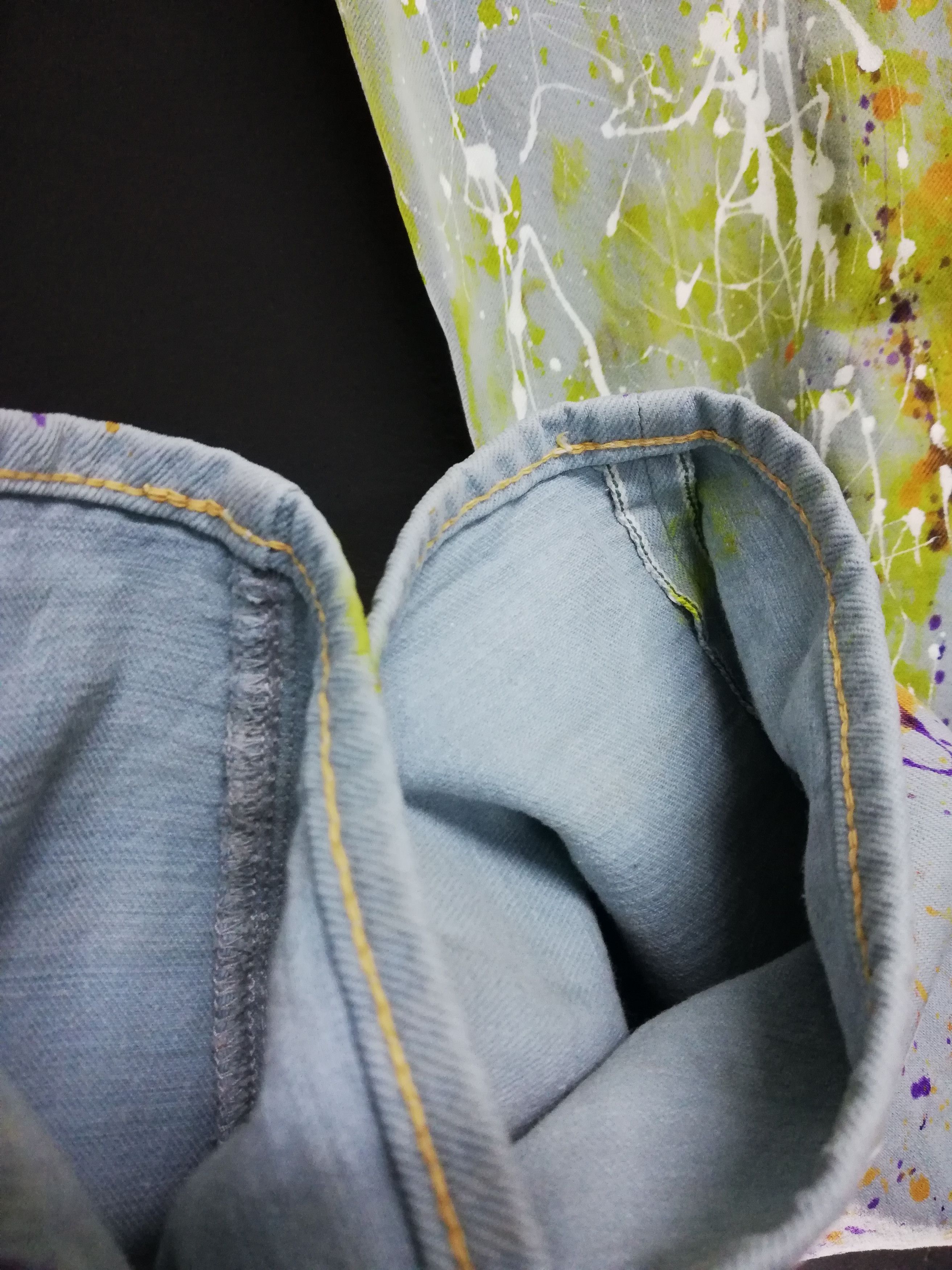 Sugar Cane × Toyo Enterprises 🔥Extremely Customize Sugar Cane Paint Splash Denim Pants🔥 Size US 28 / EU 44 - 6 Thumbnail