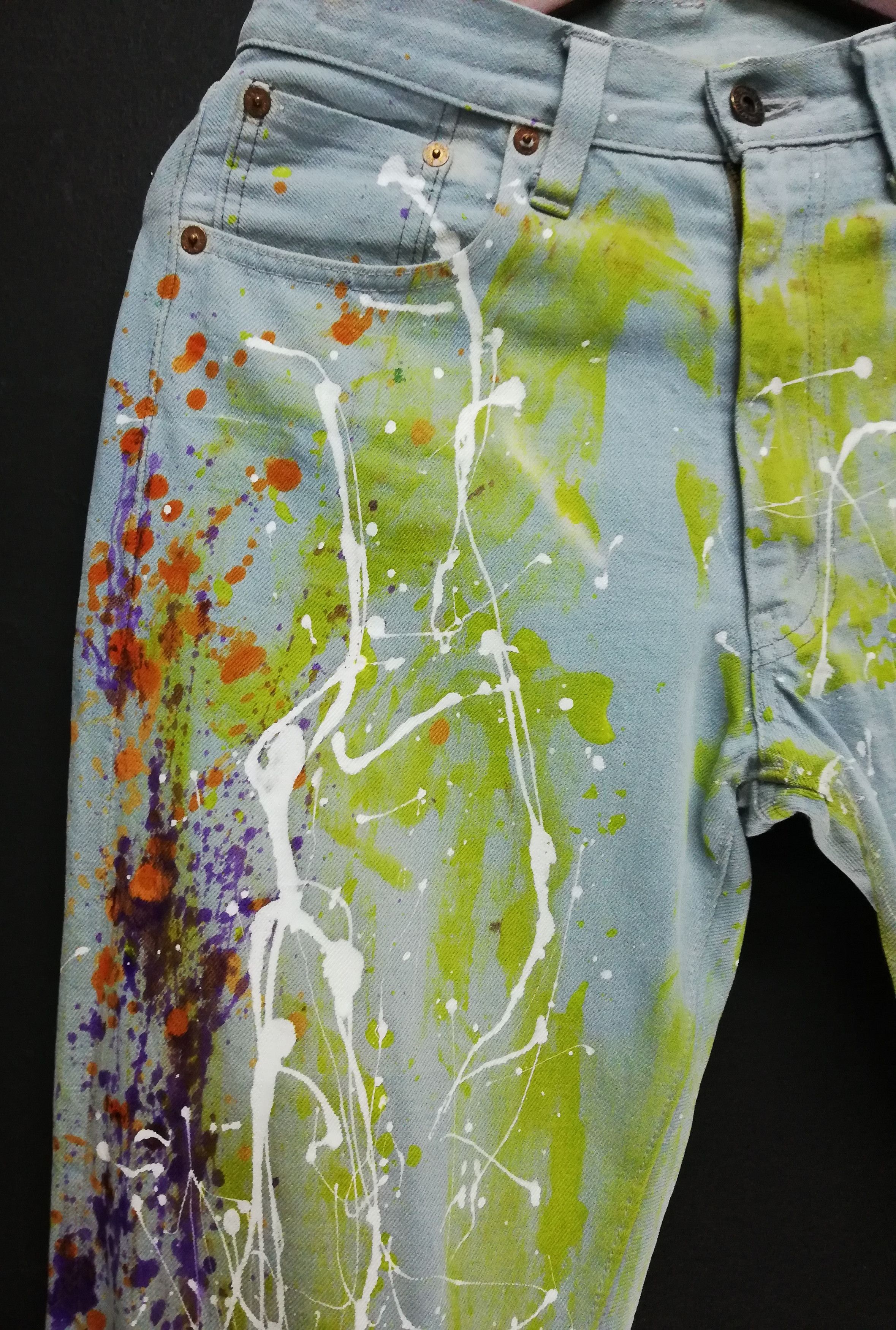 Sugar Cane × Toyo Enterprises 🔥Extremely Customize Sugar Cane Paint Splash Denim Pants🔥 Size US 28 / EU 44 - 8 Thumbnail