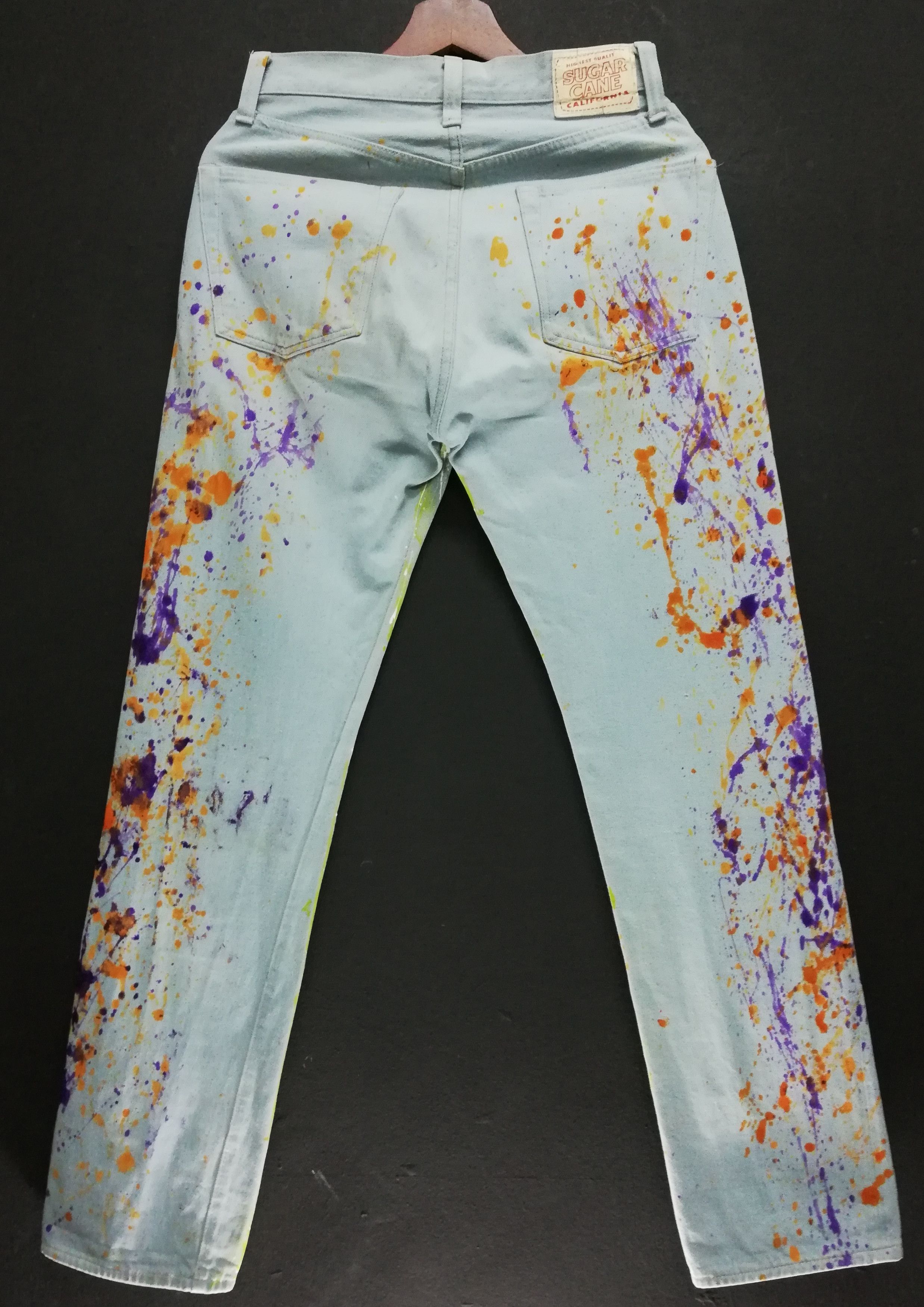 Sugar Cane × Toyo Enterprises 🔥Extremely Customize Sugar Cane Paint Splash Denim Pants🔥 Size US 28 / EU 44 - 16 Thumbnail