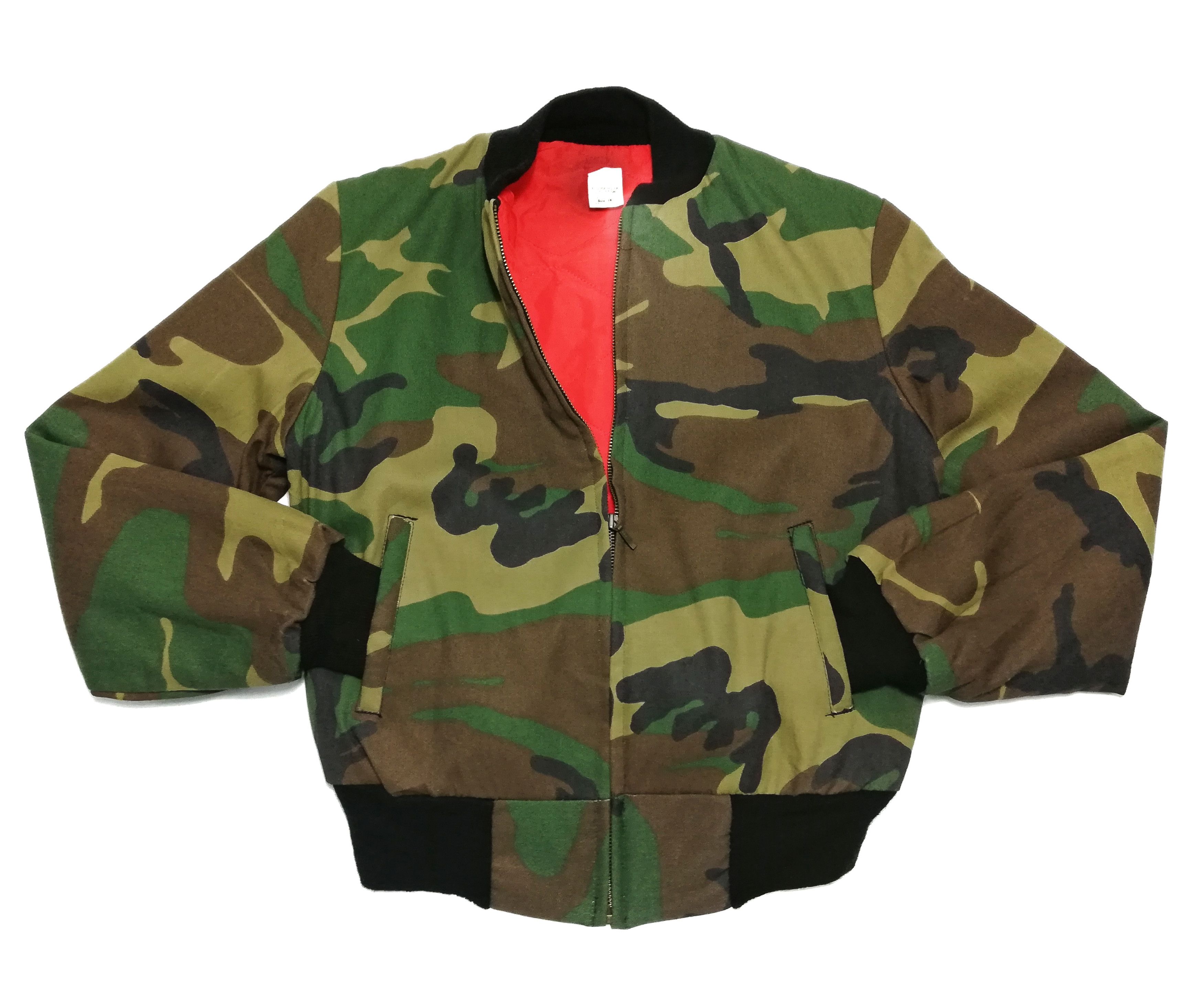 image of Iconic Vintage Camouflage Military Bomber Ma-1 Jacket in Green Camo, Men's (Size 2XS)