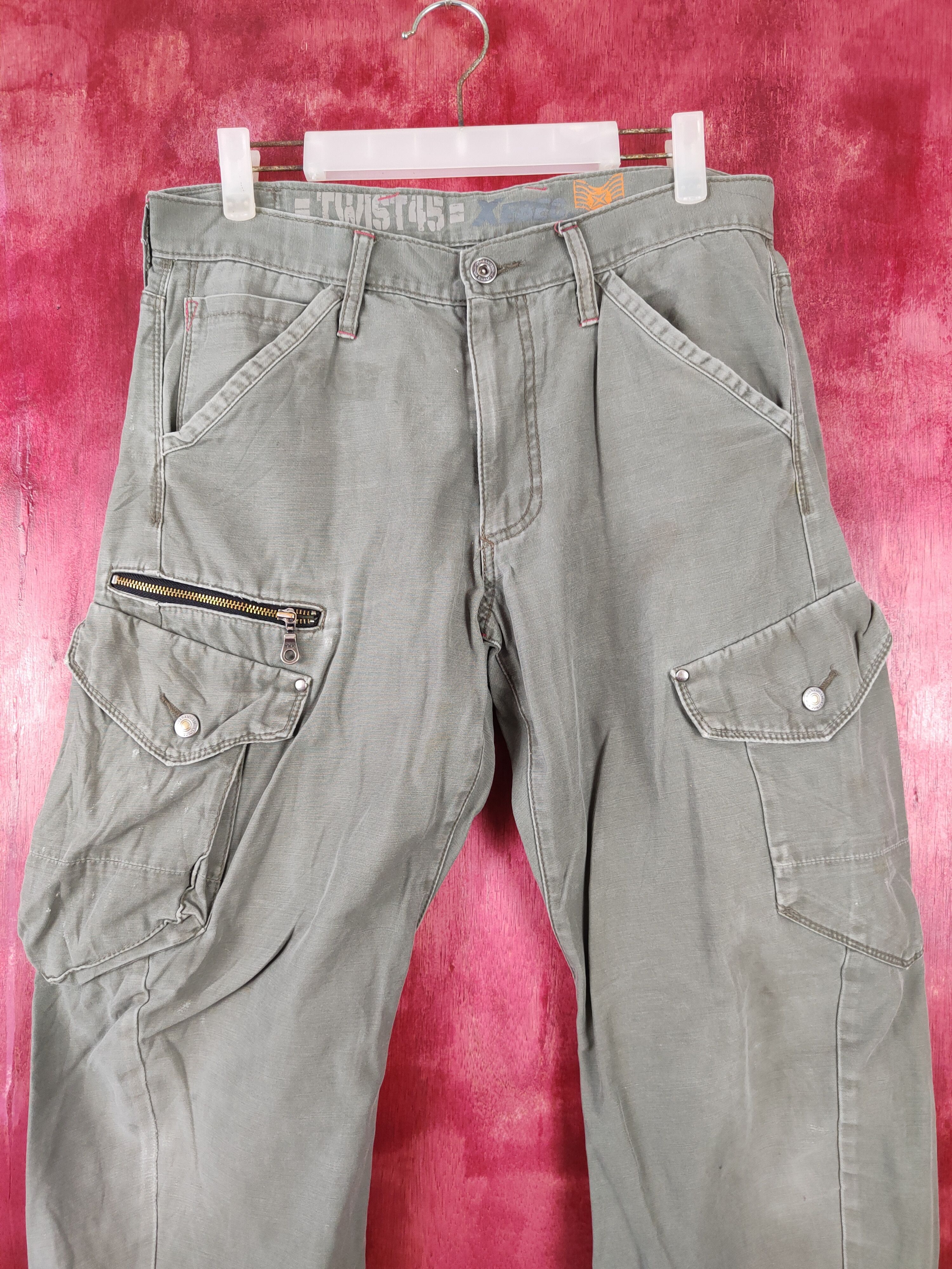 Japanese Brand Xebec-Twist45 Army Multi Pocket Tactical Cargo Pants #S440 Size US 31 - 2 Thumbnail