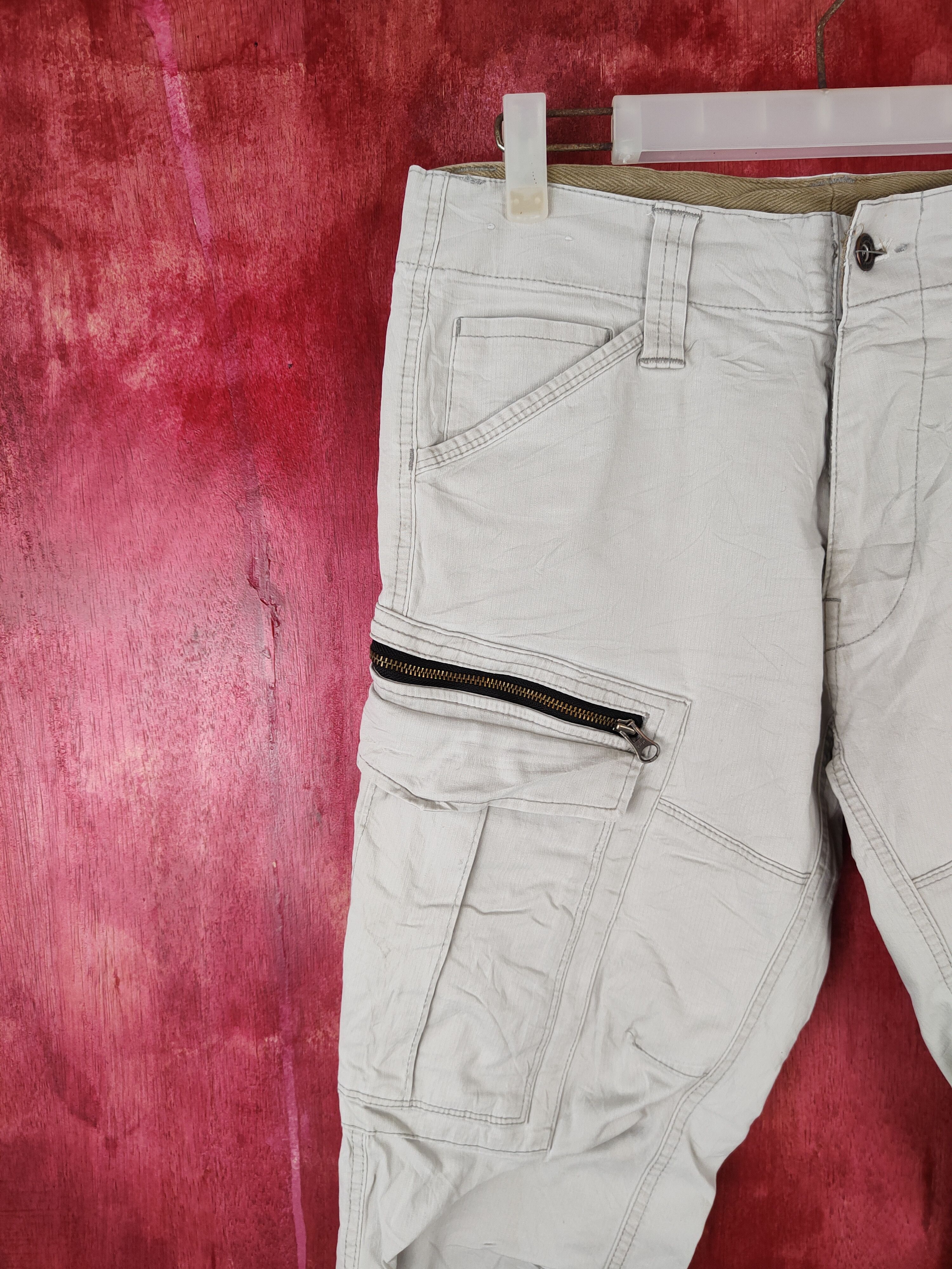 Japanese Brand Genba White Multi Pocket Tactical Cargo Pants #S455 Size US 31 - 3 Thumbnail