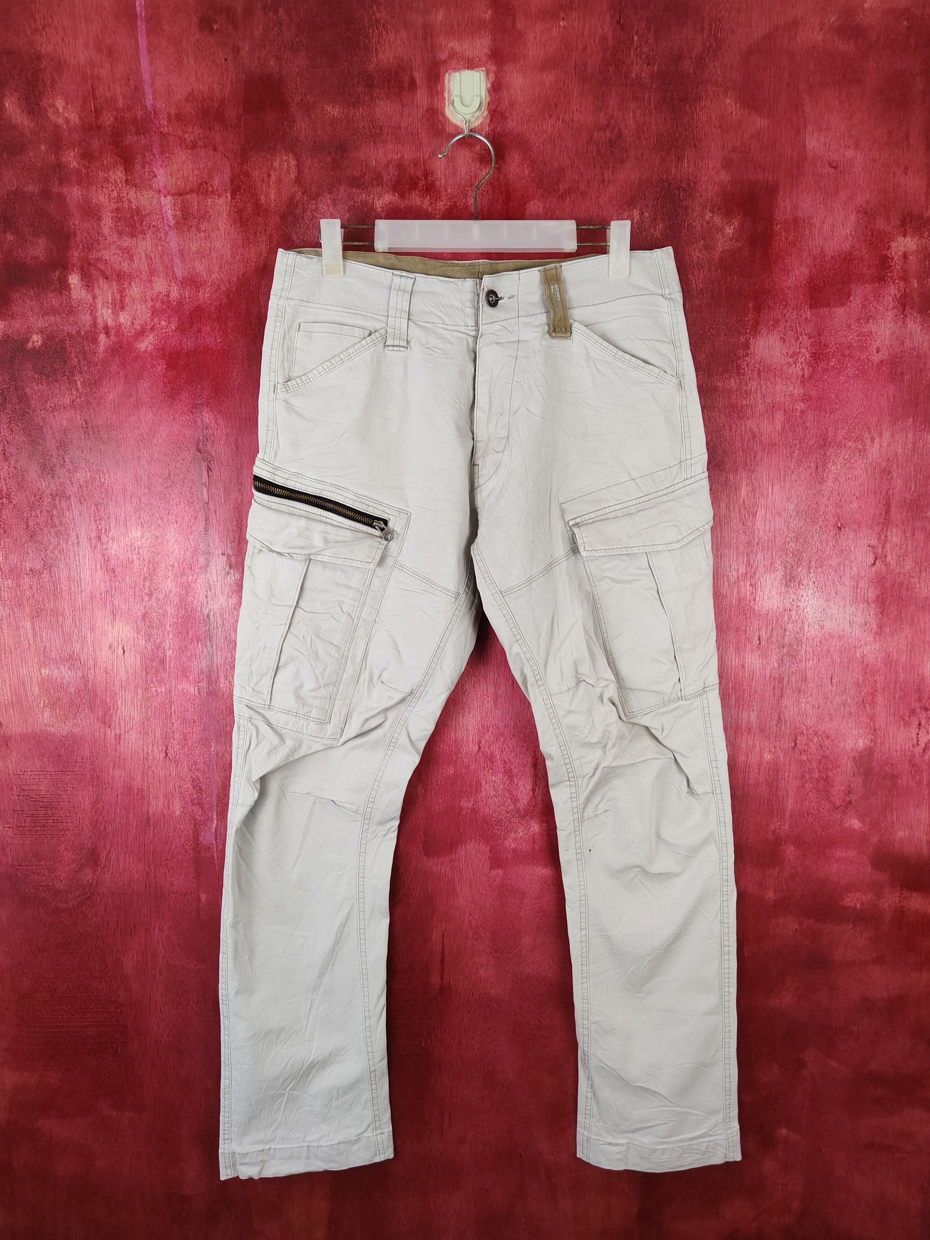 Japanese Brand Genba White Multi Pocket Tactical Cargo Pants #S455 Size US 31 - 1 Thumbnail