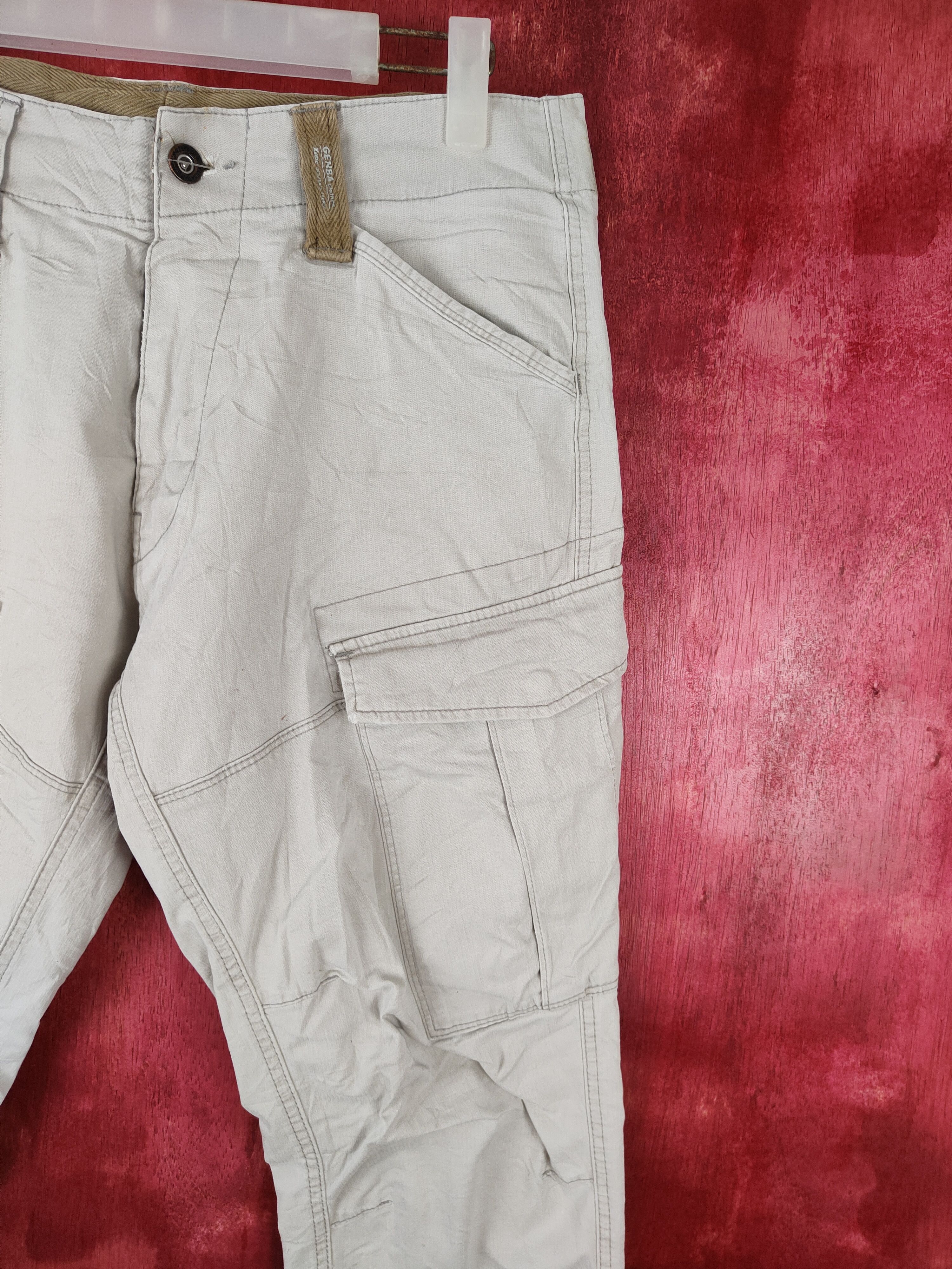 Japanese Brand Genba White Multi Pocket Tactical Cargo Pants #S455 Size US 31 - 5 Thumbnail