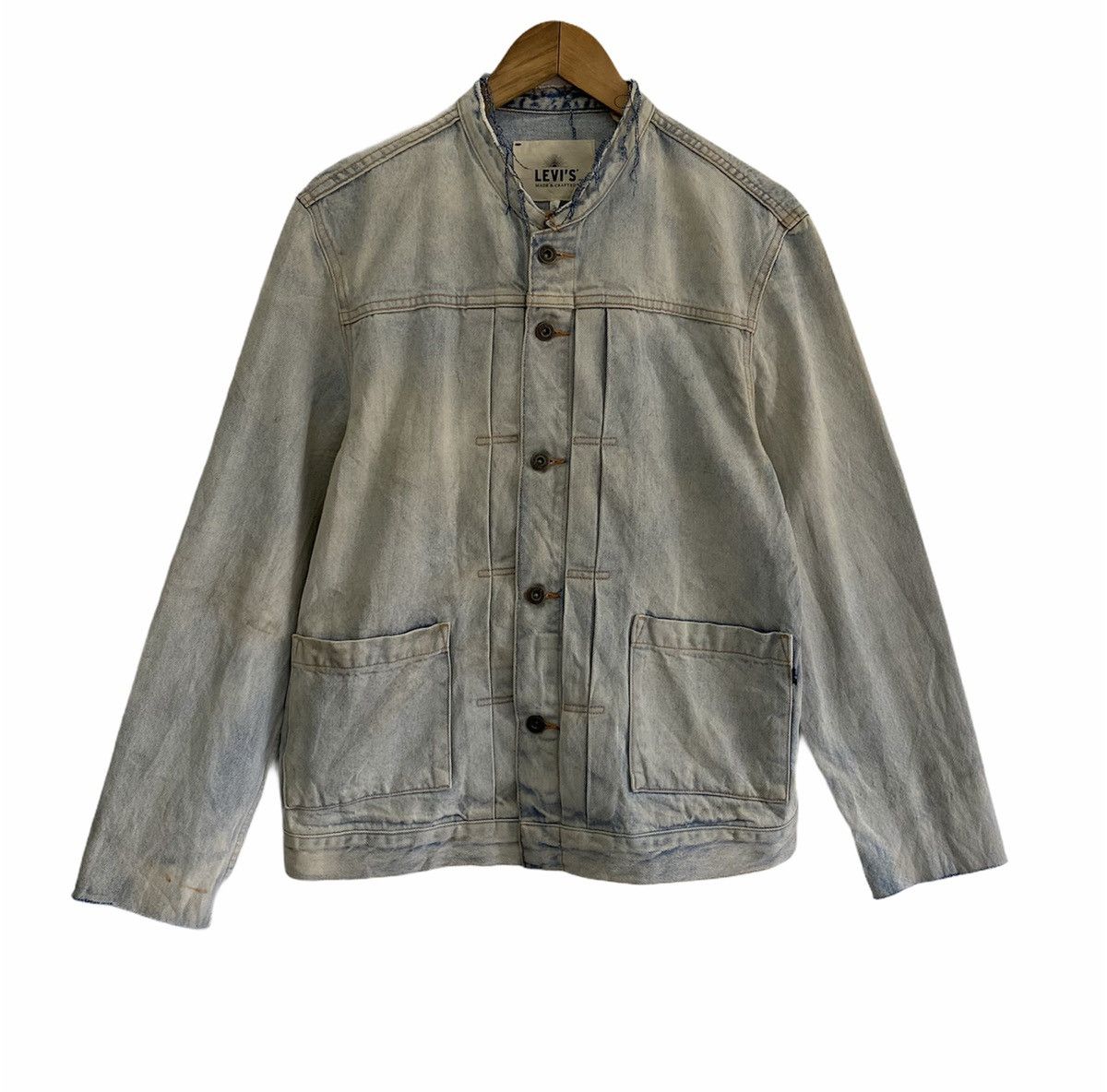 Levi's Made & Crafted 🔥Vintage 90s Levi’s Distressed Acid Dye Wash Denim Jacket Size US M / EU 48-50 / 2 - 1 Thumbnail