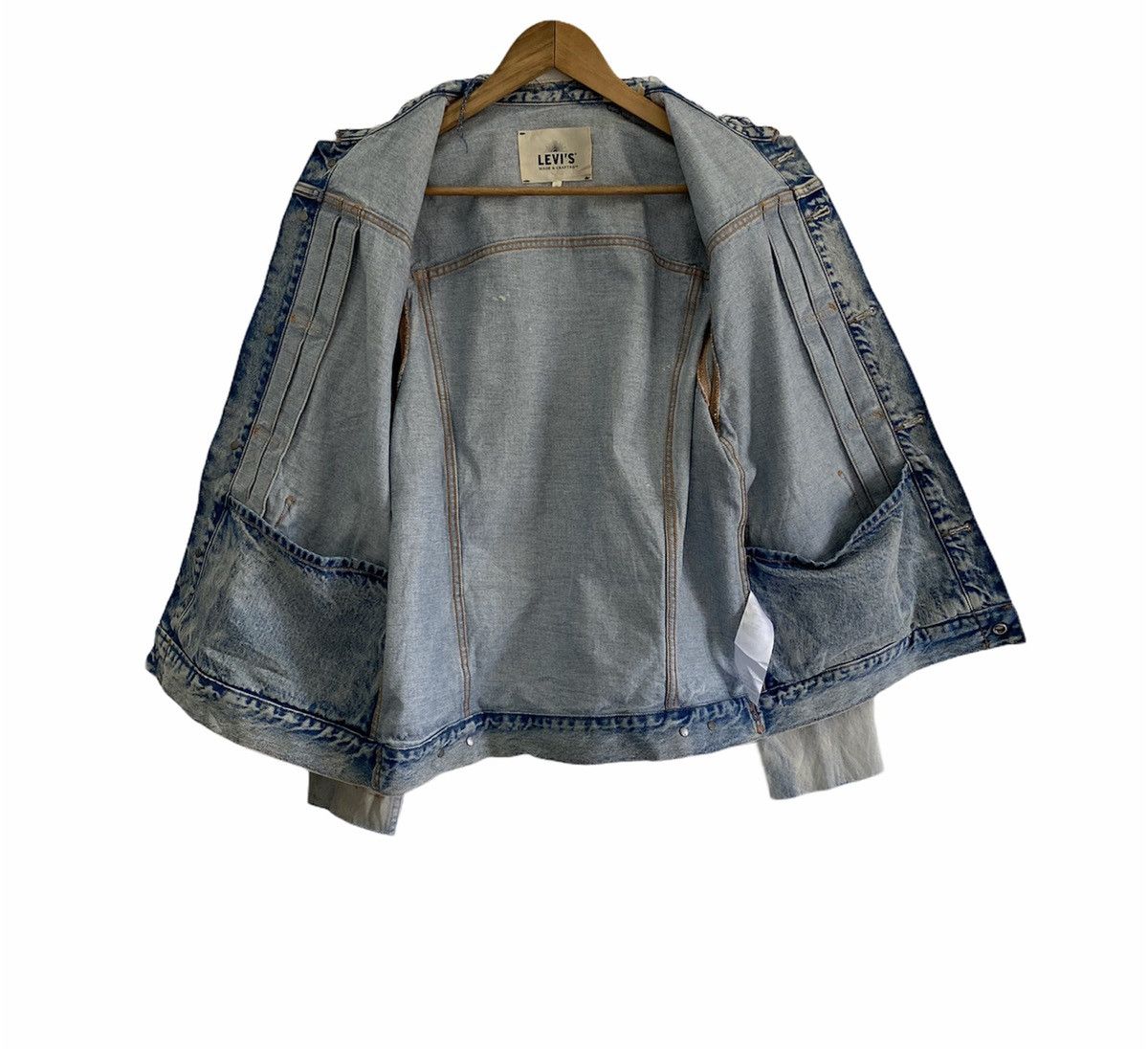 Levi's Made & Crafted 🔥Vintage 90s Levi’s Distressed Acid Dye Wash Denim Jacket Size US M / EU 48-50 / 2 - 2 Thumbnail