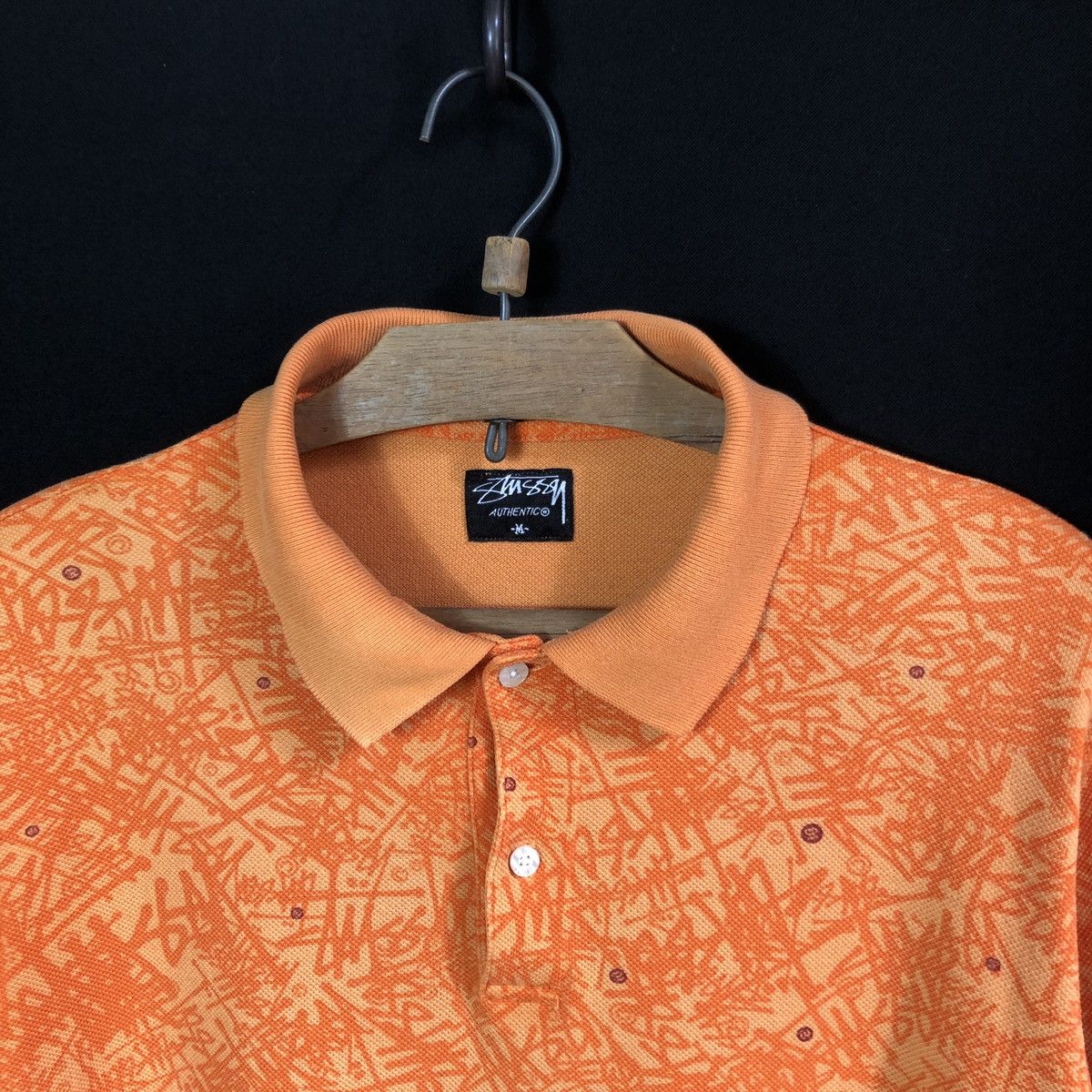 Stussy Vintage Stussy Overprint Graffiti Monogram Polo Tshirt Size US M / EU 48-50 / 2 - 3 Thumbnail