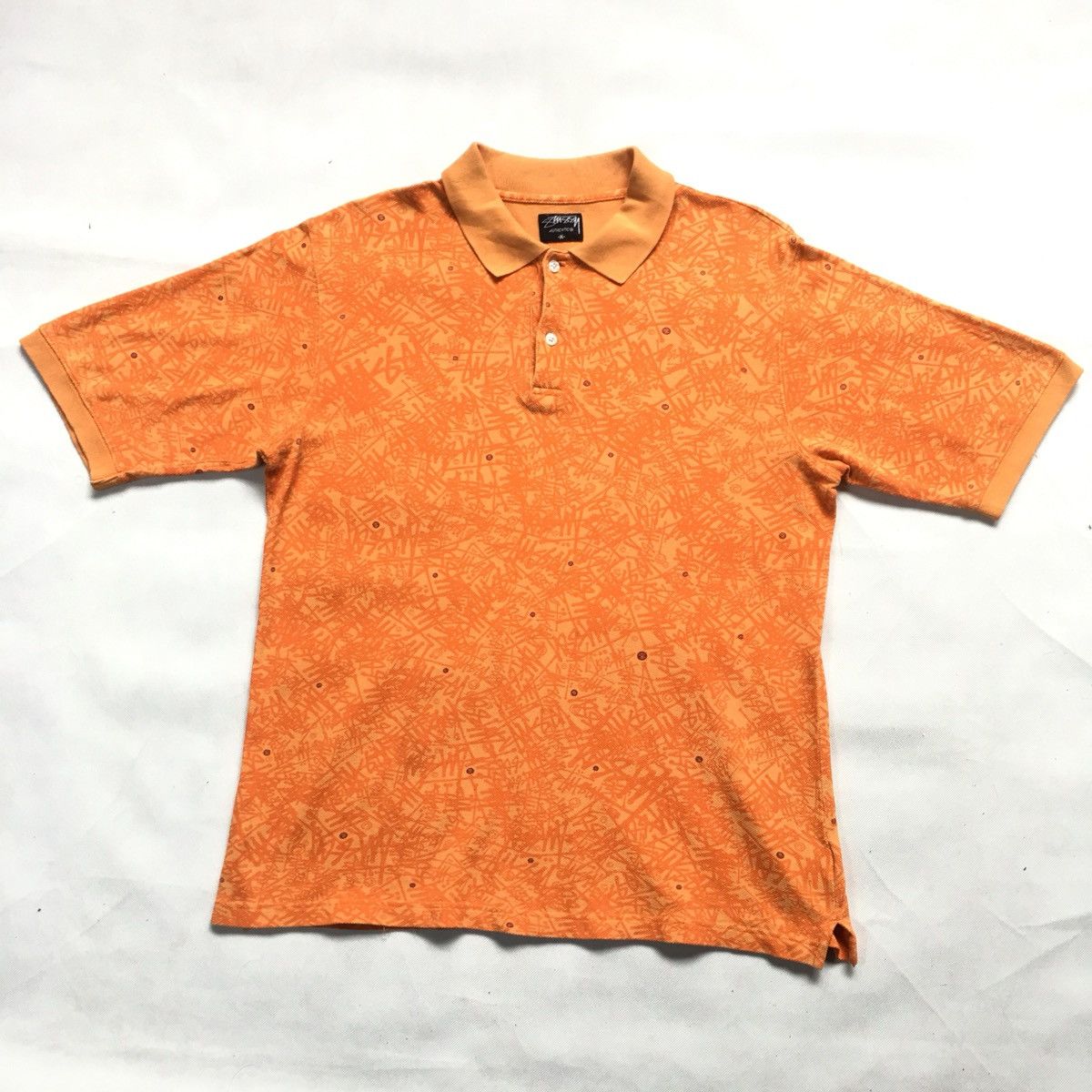 Stussy Vintage Stussy Overprint Graffiti Monogram Polo Tshirt Size US M / EU 48-50 / 2 - 5 Thumbnail