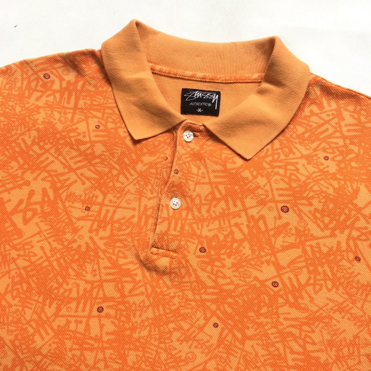 Stussy Vintage Stussy Overprint Graffiti Monogram Polo Tshirt Size US M / EU 48-50 / 2 - 4 Thumbnail