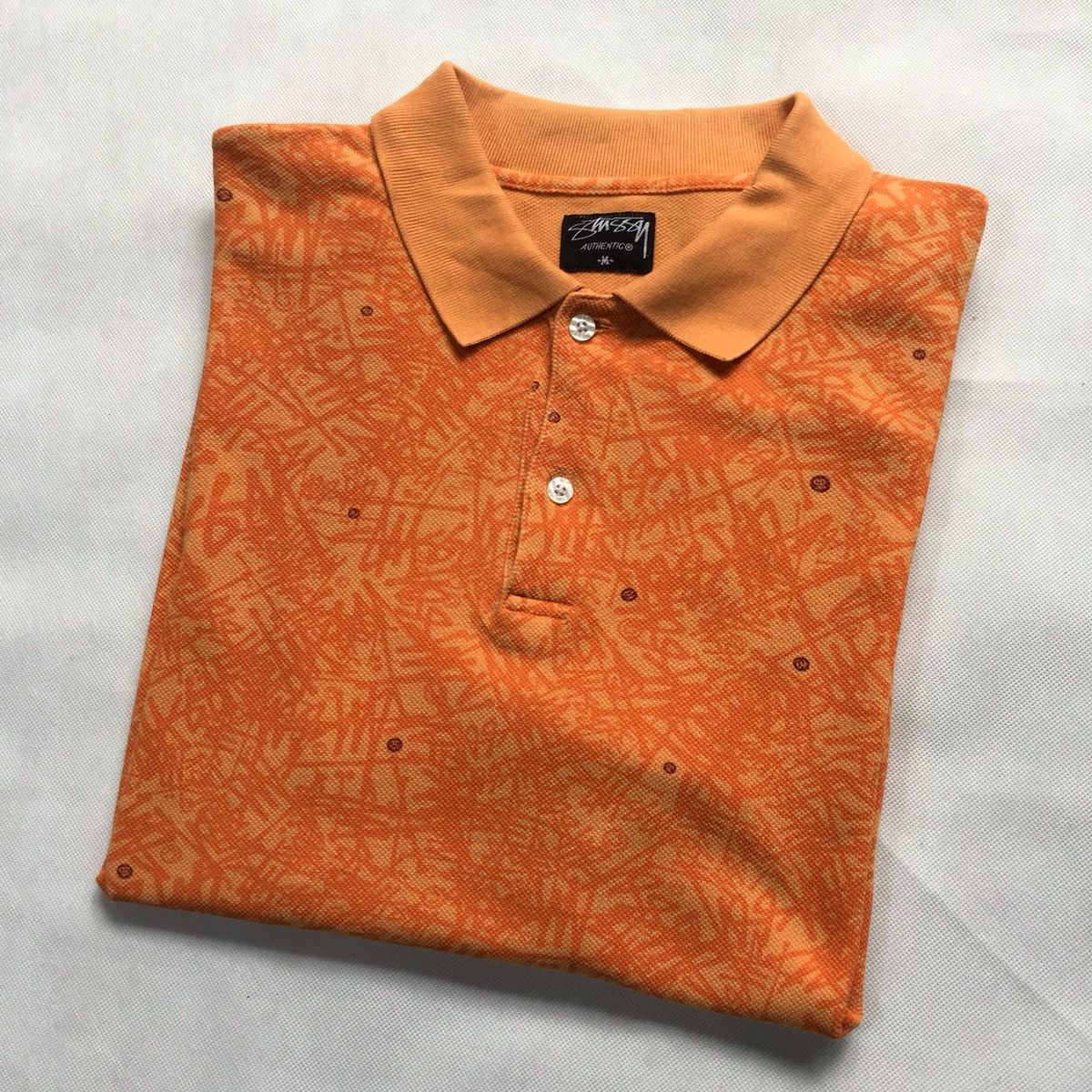 Stussy Vintage Stussy Overprint Graffiti Monogram Polo Tshirt Size US M / EU 48-50 / 2 - 7 Thumbnail