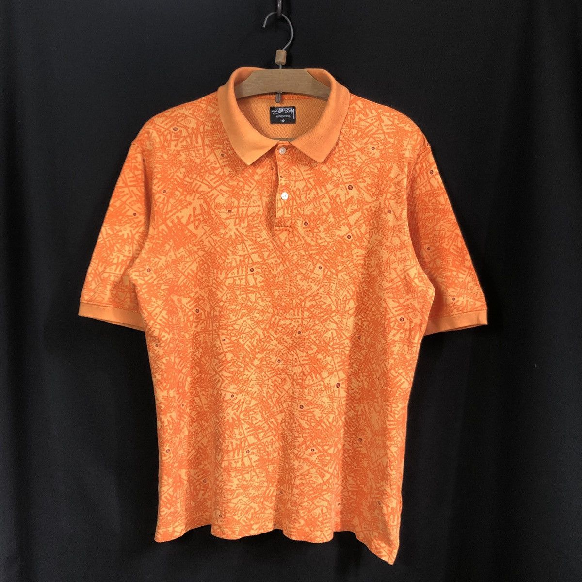 Stussy Vintage Stussy Overprint Graffiti Monogram Polo Tshirt Size US M / EU 48-50 / 2 - 1 Thumbnail