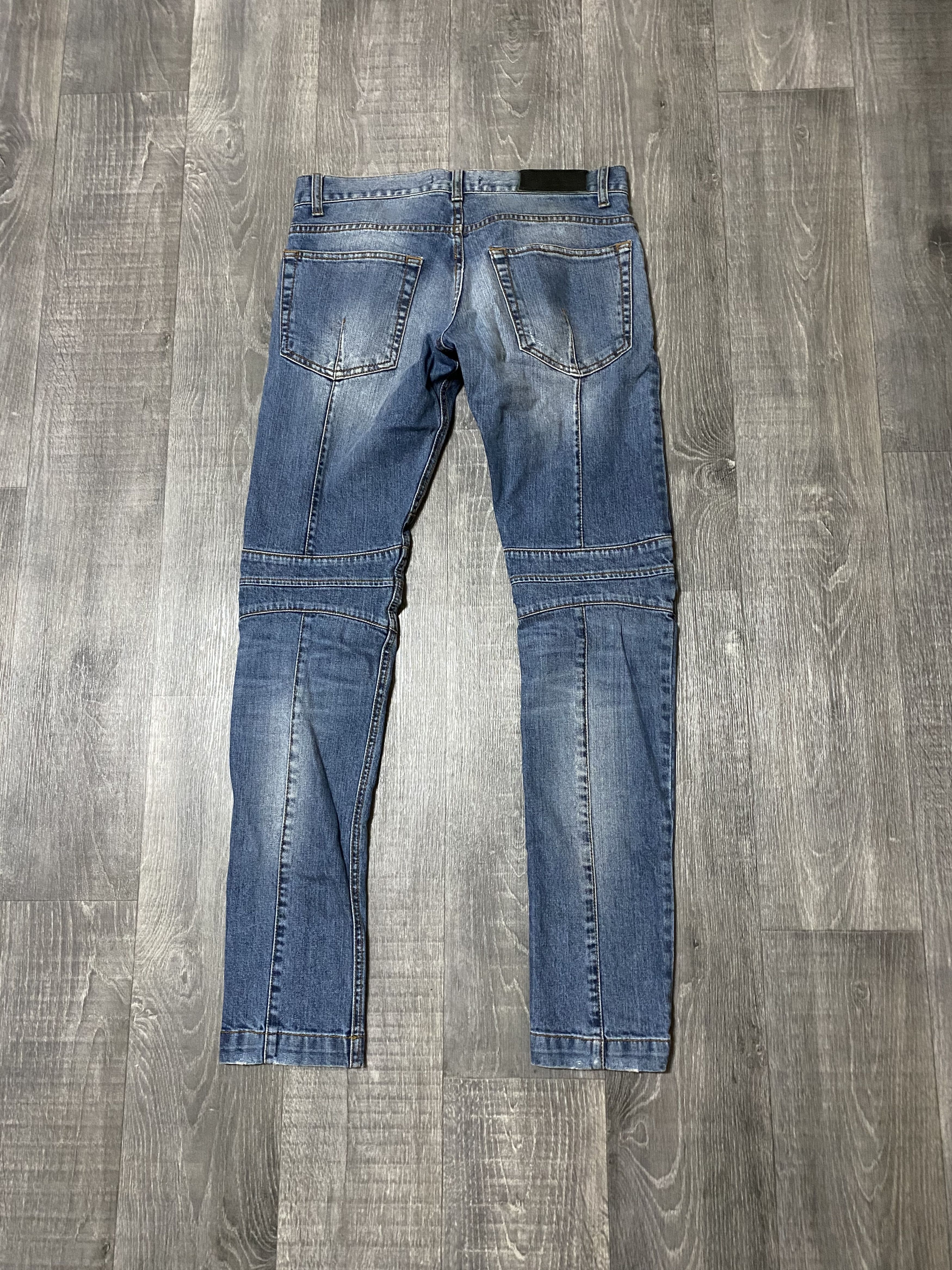 Pierre Balmain Pierre Balmain Paris Biker Jeans Distressed Patchwork Denim Size US 32 / EU 48 - 4 Thumbnail
