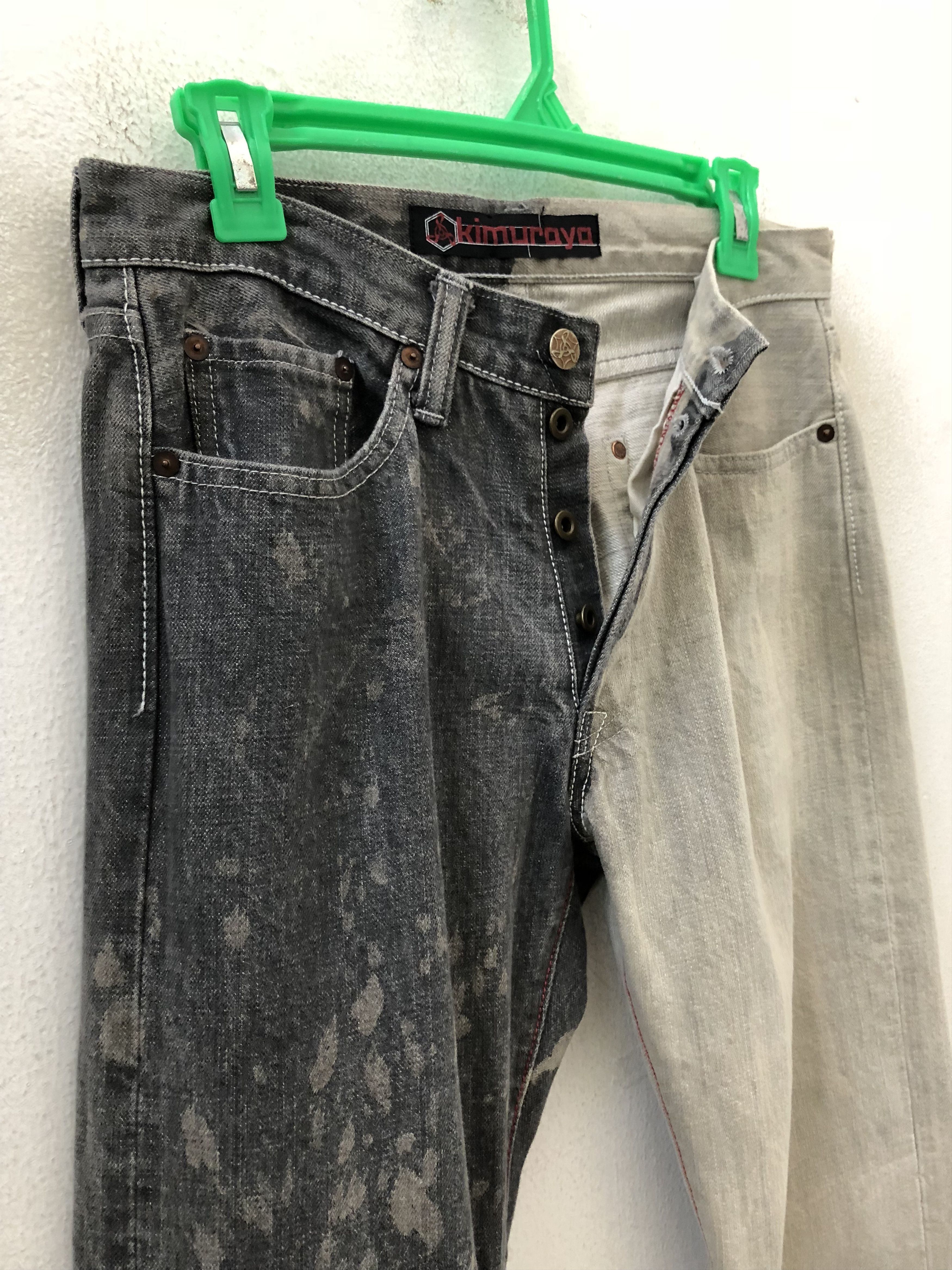 Japanese Brand KIMURAYA Made in Japan Two Tones Bleached Style Denim Jeans Size US 29 - 9 Thumbnail