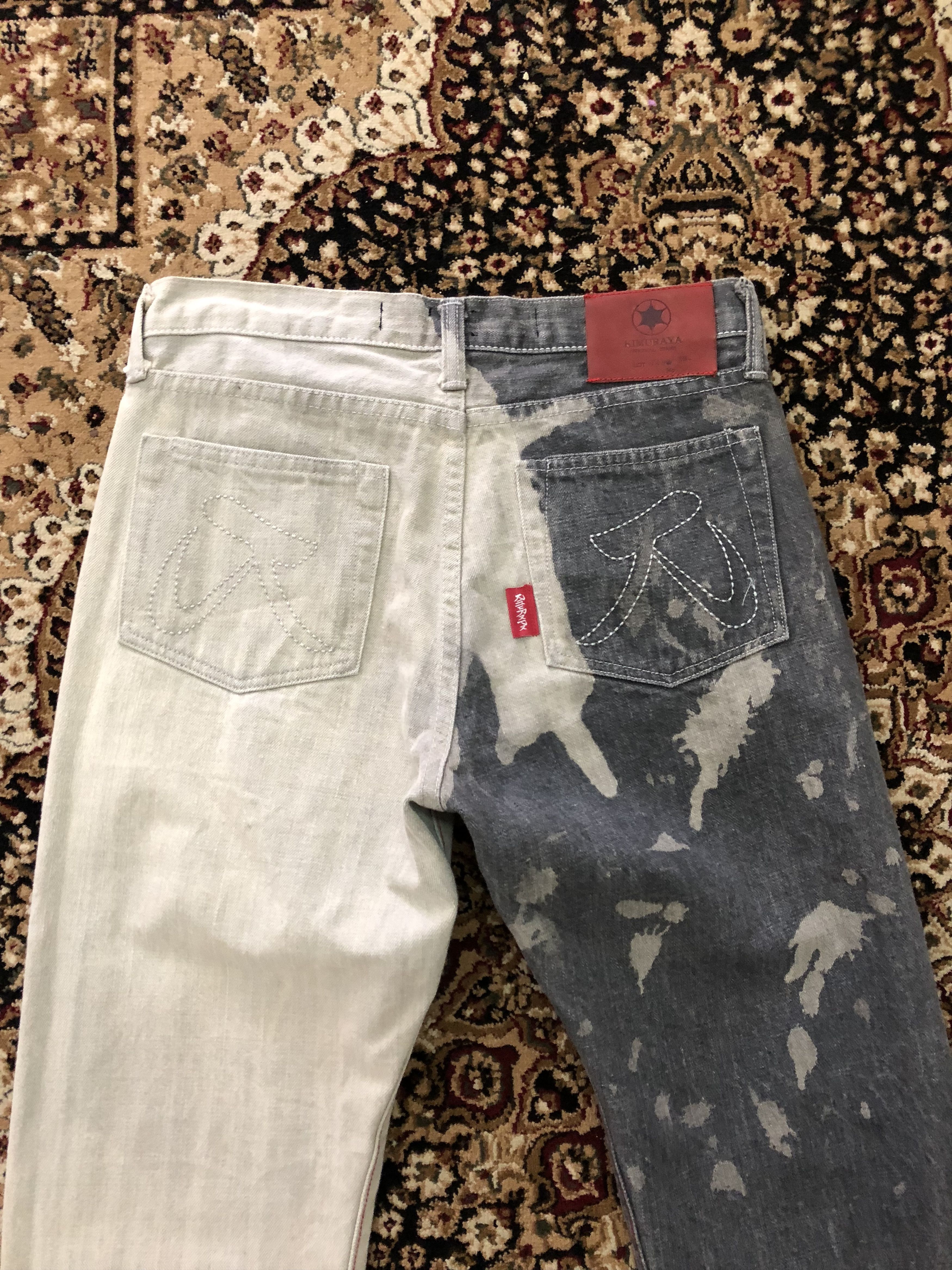 Japanese Brand KIMURAYA Made in Japan Two Tones Bleached Style Denim Jeans Size US 29 - 3 Thumbnail