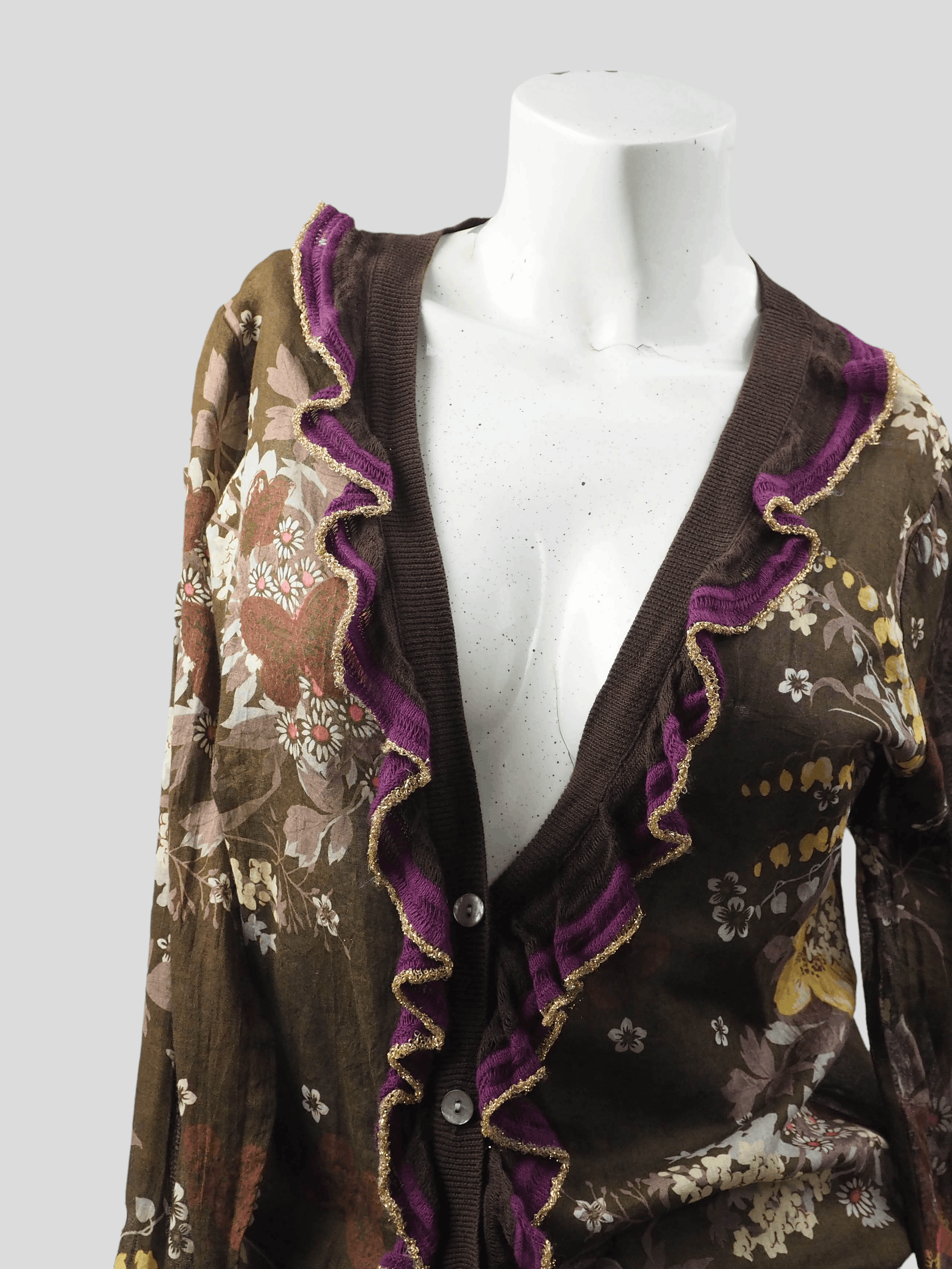 Jean Paul Gaultier Maille 3D illusion Floral Mesh Cardigan Size US S / EU 44-46 / 1 - 15 Thumbnail