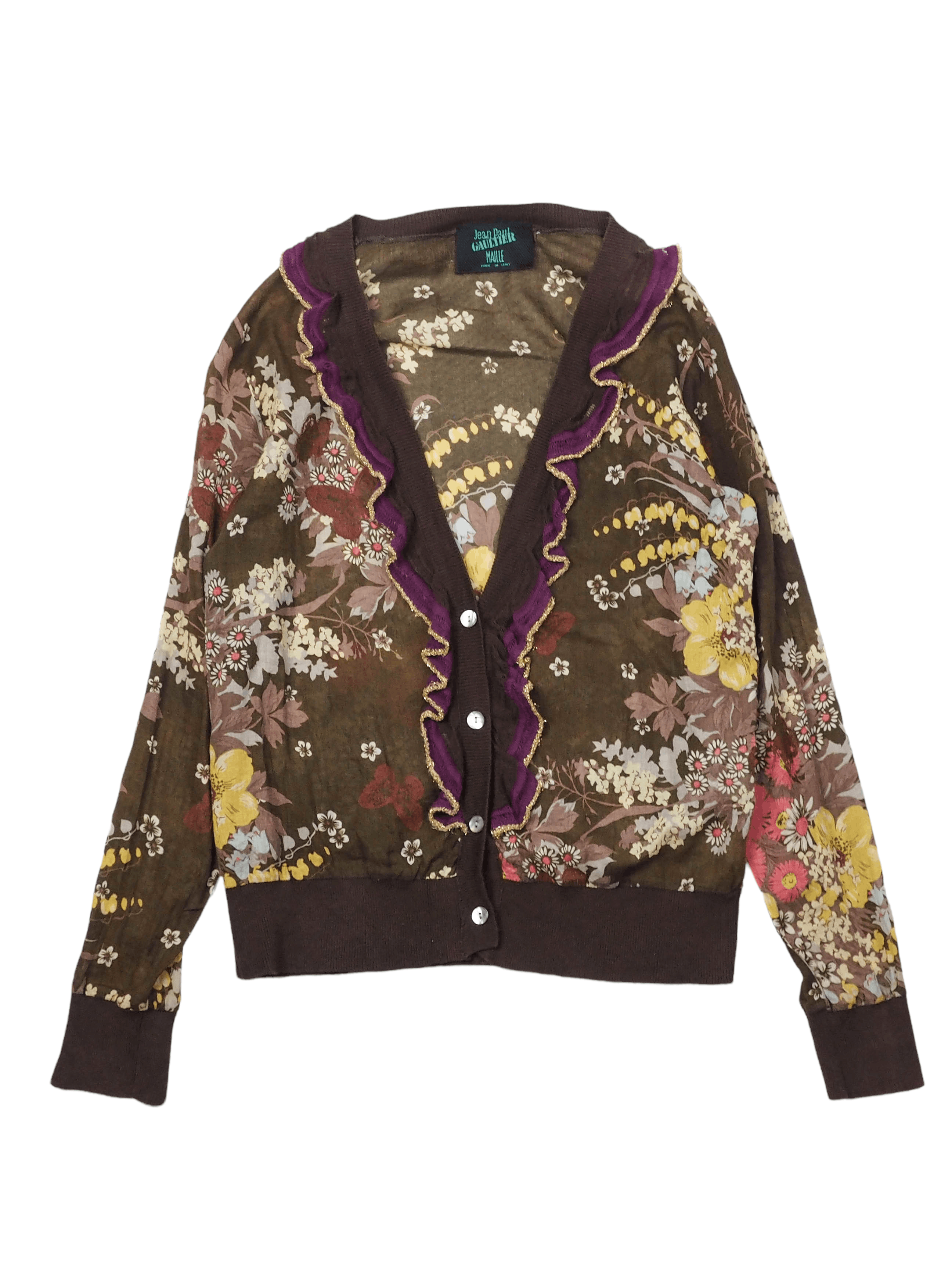 Jean Paul Gaultier Maille 3D illusion Floral Mesh Cardigan Size US S / EU 44-46 / 1 - 1 Thumbnail