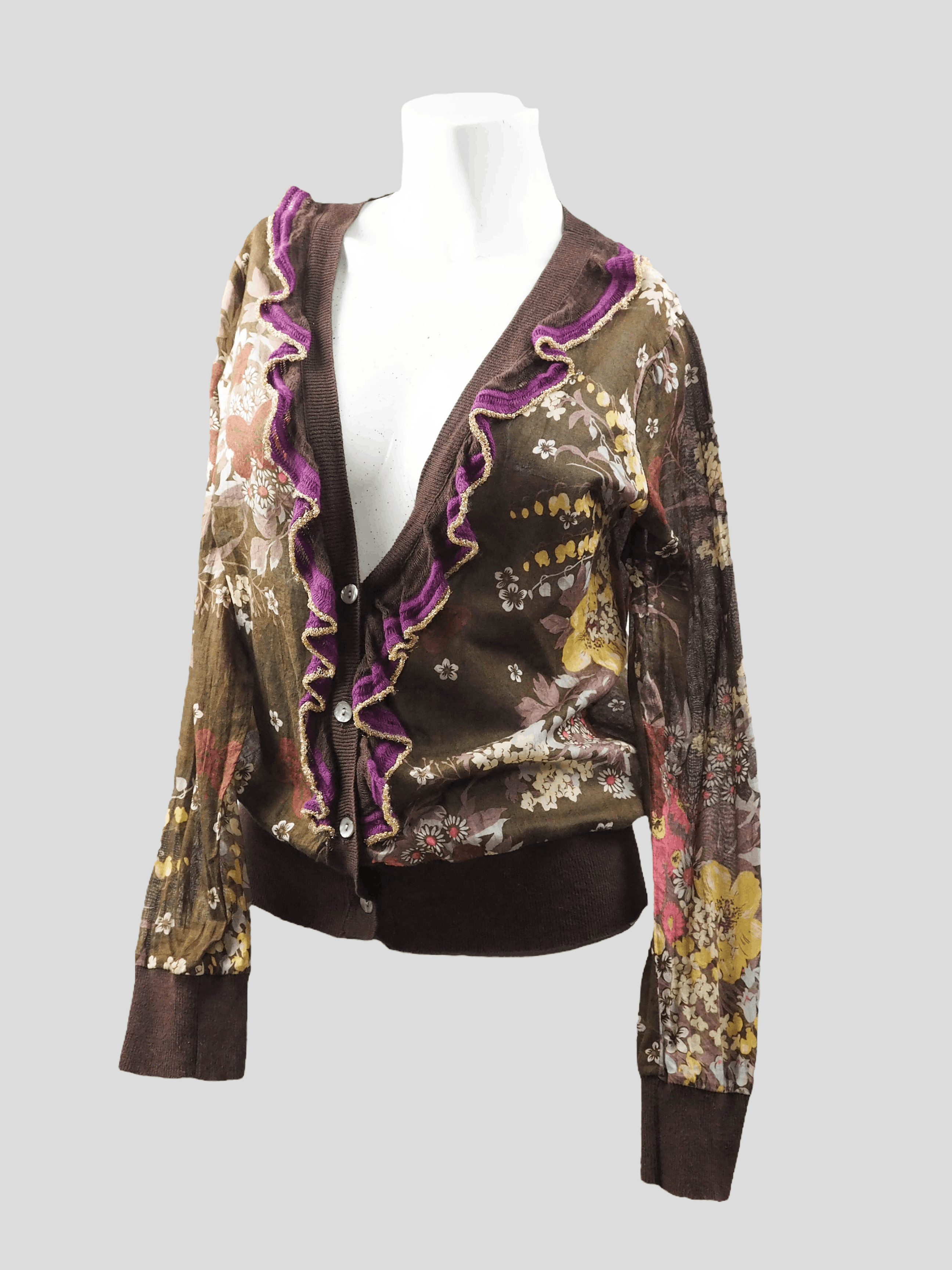 Jean Paul Gaultier Maille 3D illusion Floral Mesh Cardigan Size US S / EU 44-46 / 1 - 3 Thumbnail