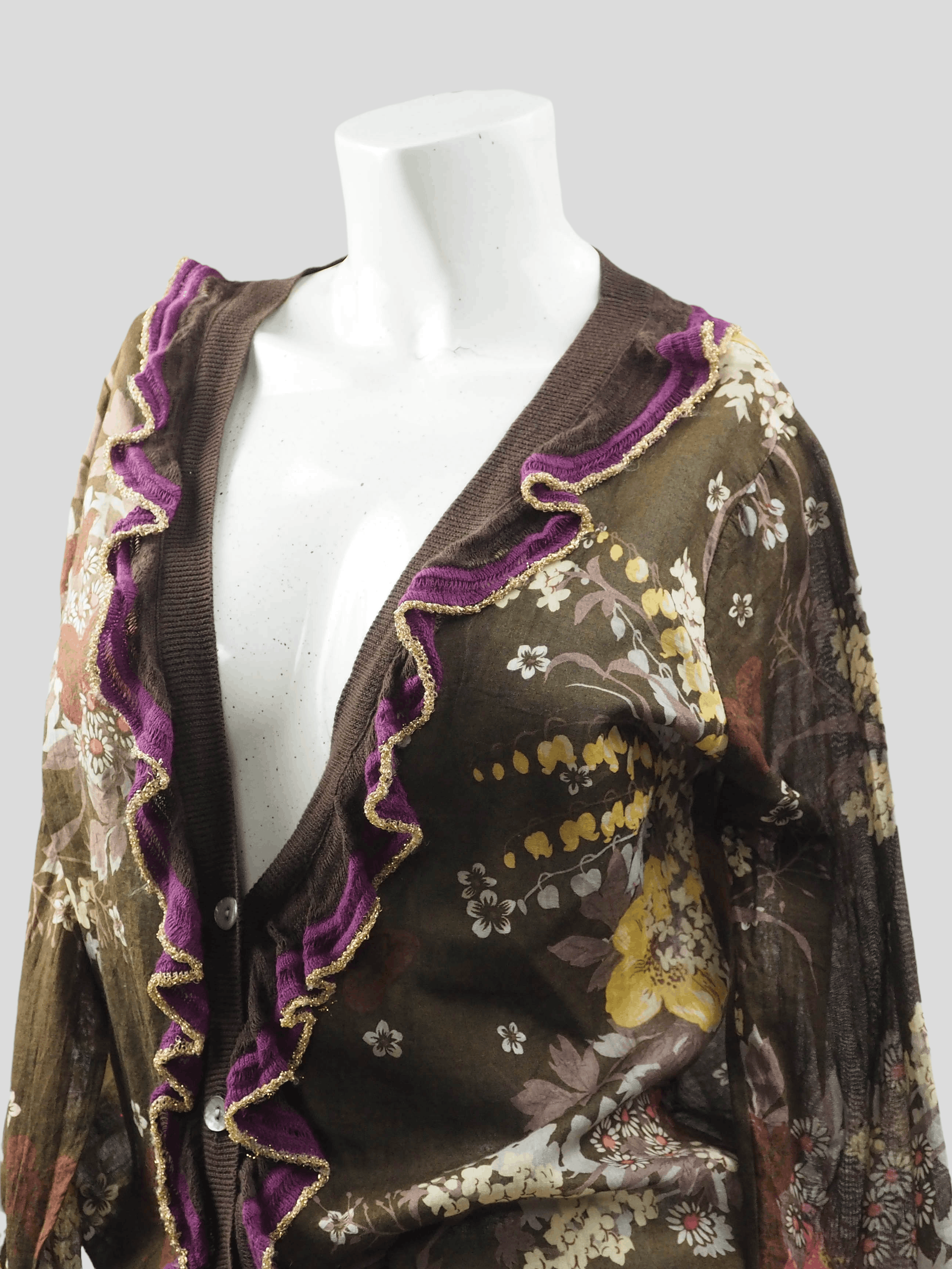 Jean Paul Gaultier Maille 3D illusion Floral Mesh Cardigan Size US S / EU 44-46 / 1 - 14 Thumbnail