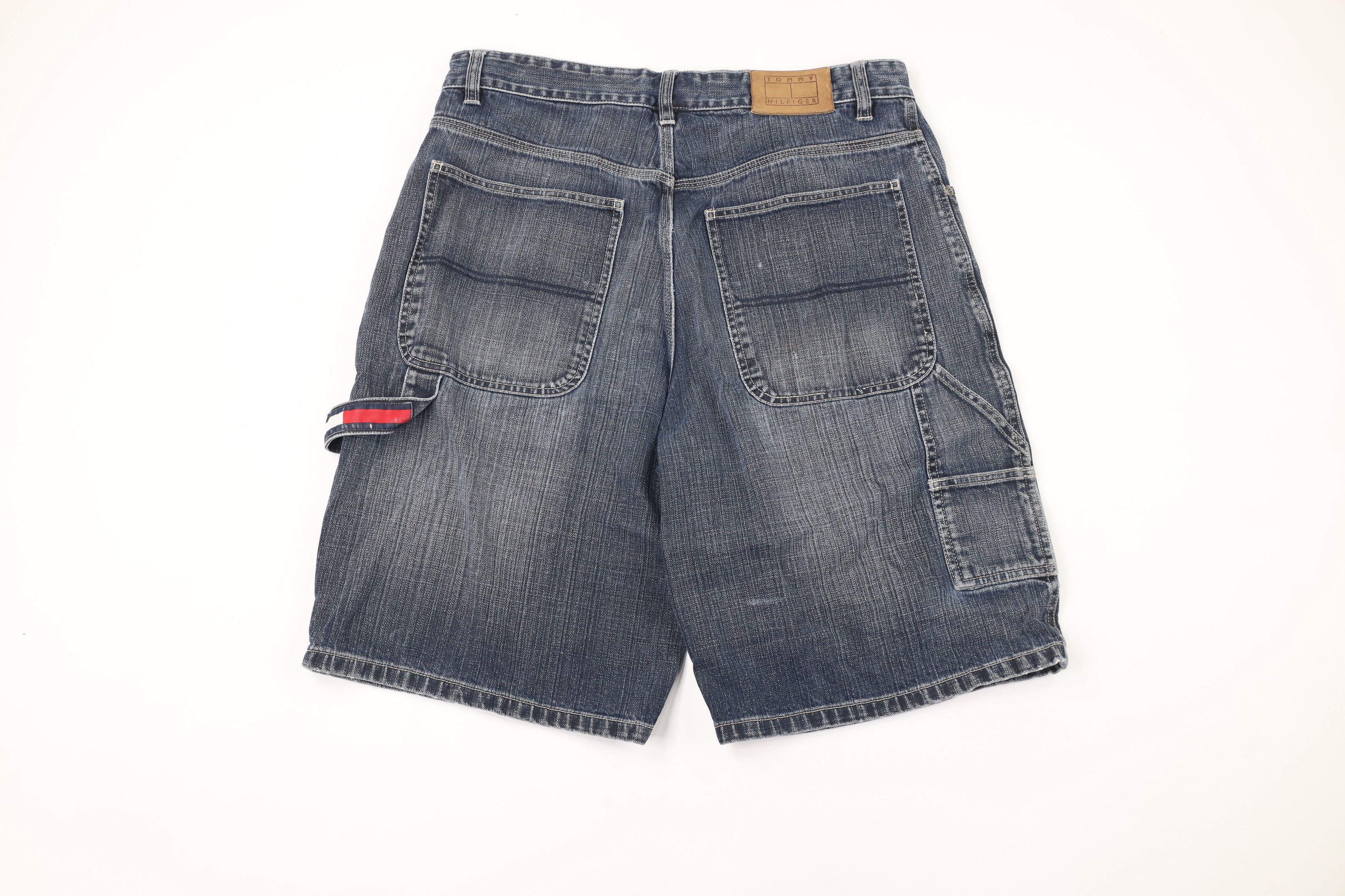 Tommy Hilfiger × Vintage Vintage 90s Tommy Hilfiger Out Baggy Denim Shorts Jorts Size US 34 / EU 50 - 9 Thumbnail