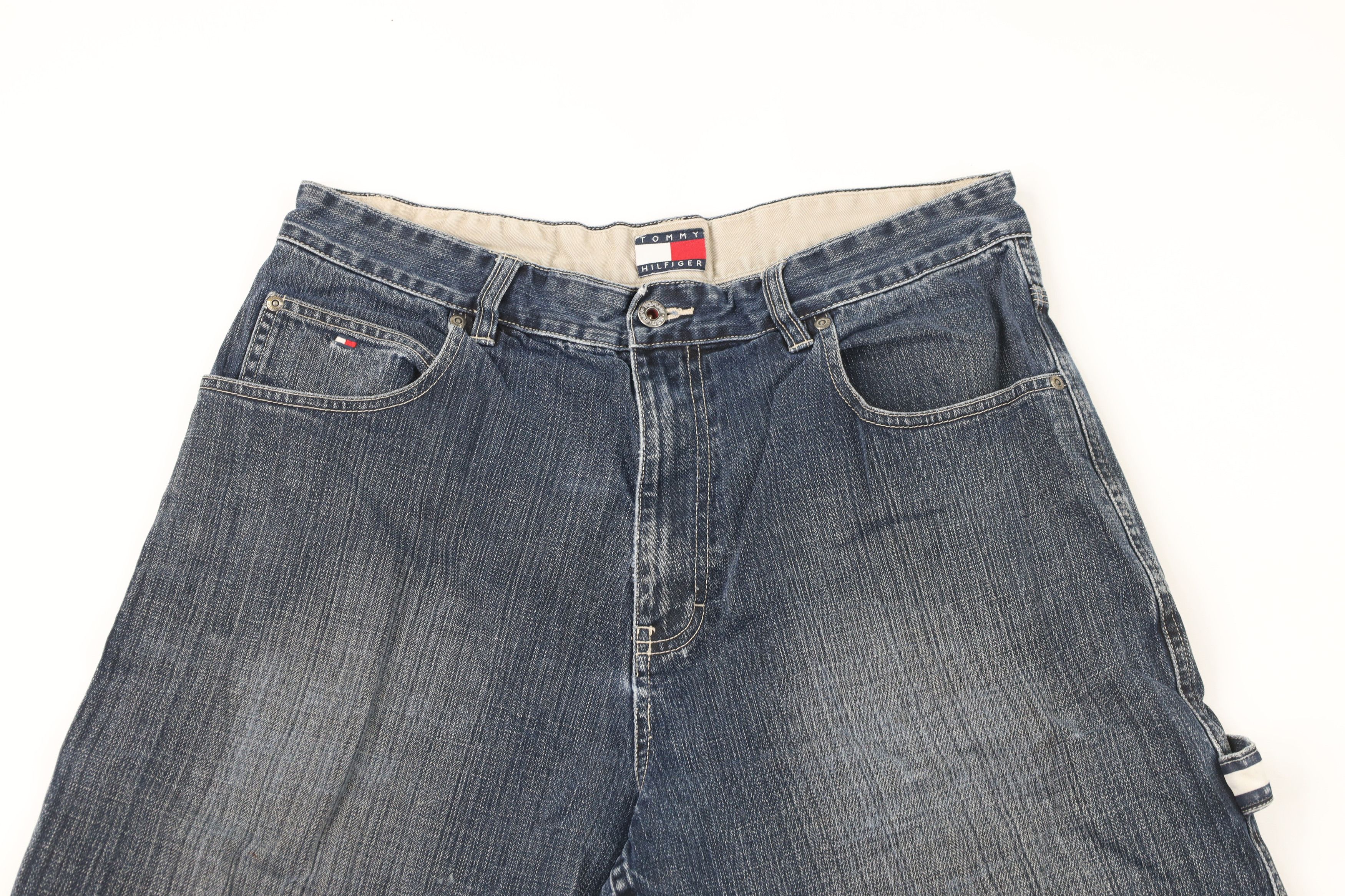 Tommy Hilfiger × Vintage Vintage 90s Tommy Hilfiger Out Baggy Denim Shorts Jorts Size US 34 / EU 50 - 2 Thumbnail