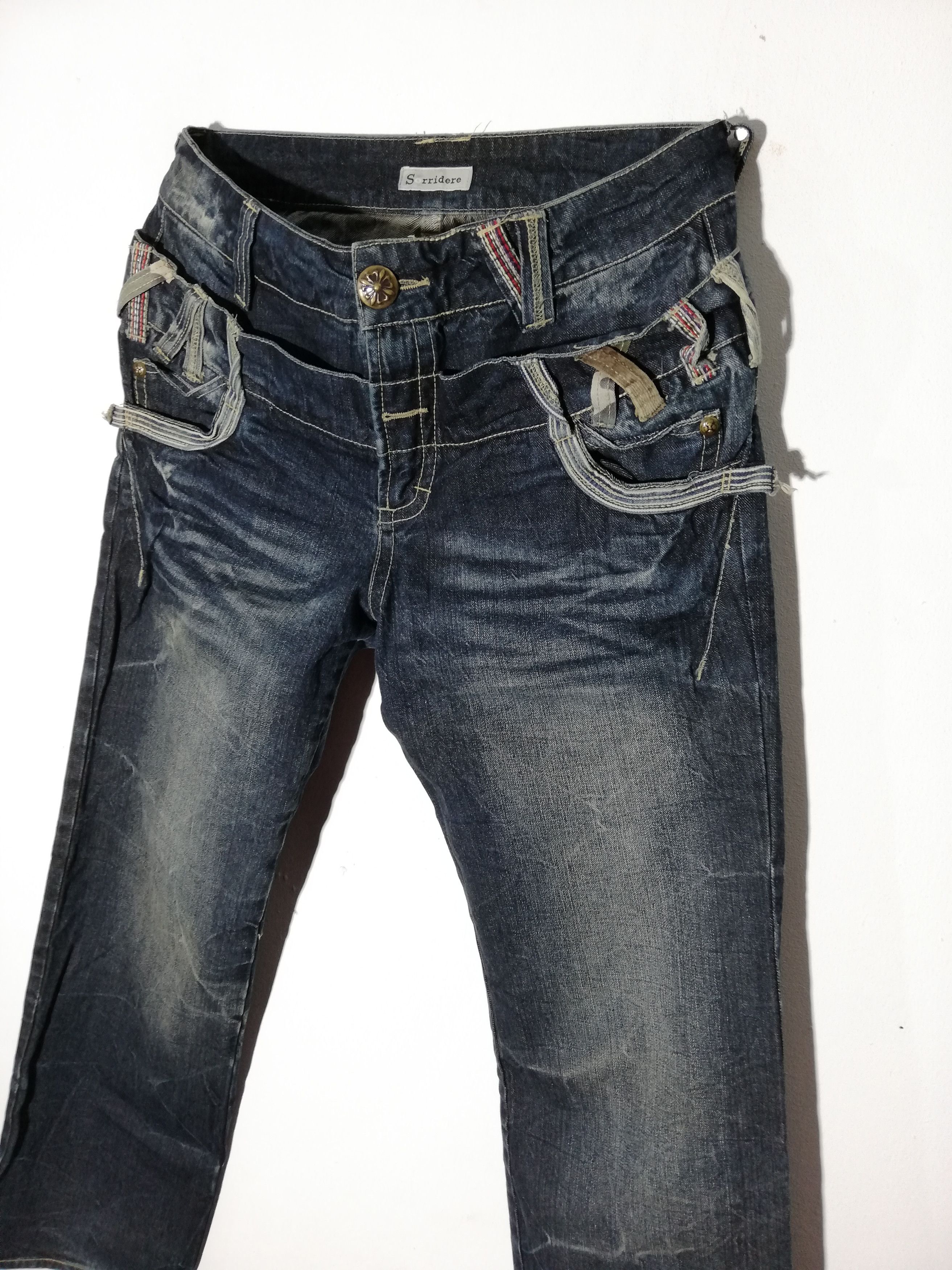 Japanese Brand Sorridere Double Waist Straight Denim Size US 33 - 2 Thumbnail