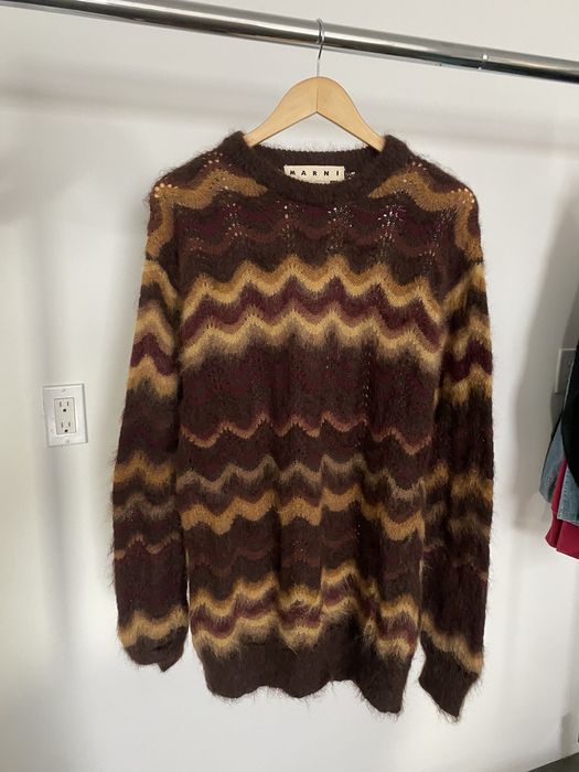 Marni RARE GRAIL marni irregular mohair knit sweater | Grailed