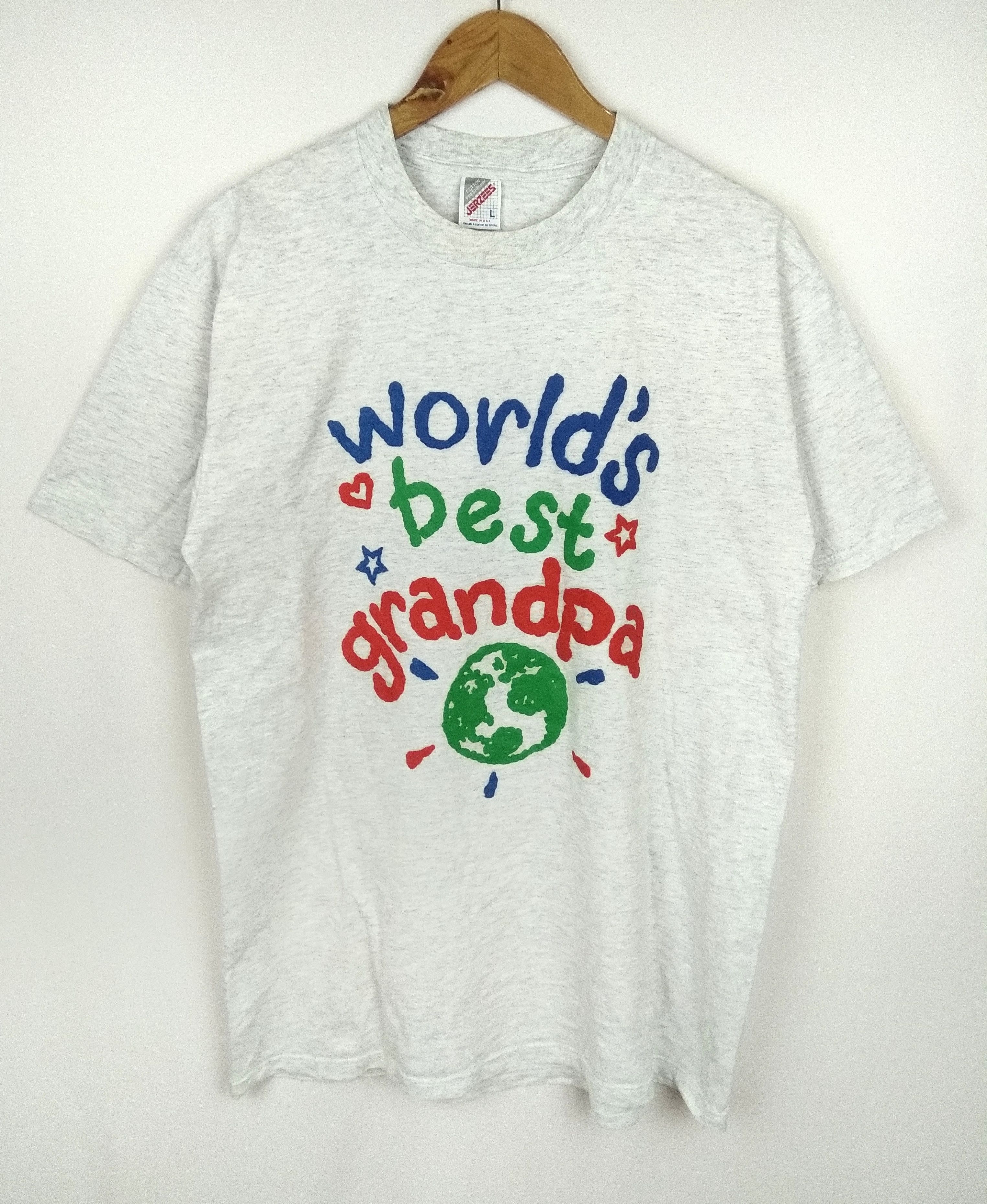 Russell Athletic × Vintage Vintage Custom Word's Best Granpa In The World Tshirt Size US L / EU 52-54 / 3 - 1 Thumbnail