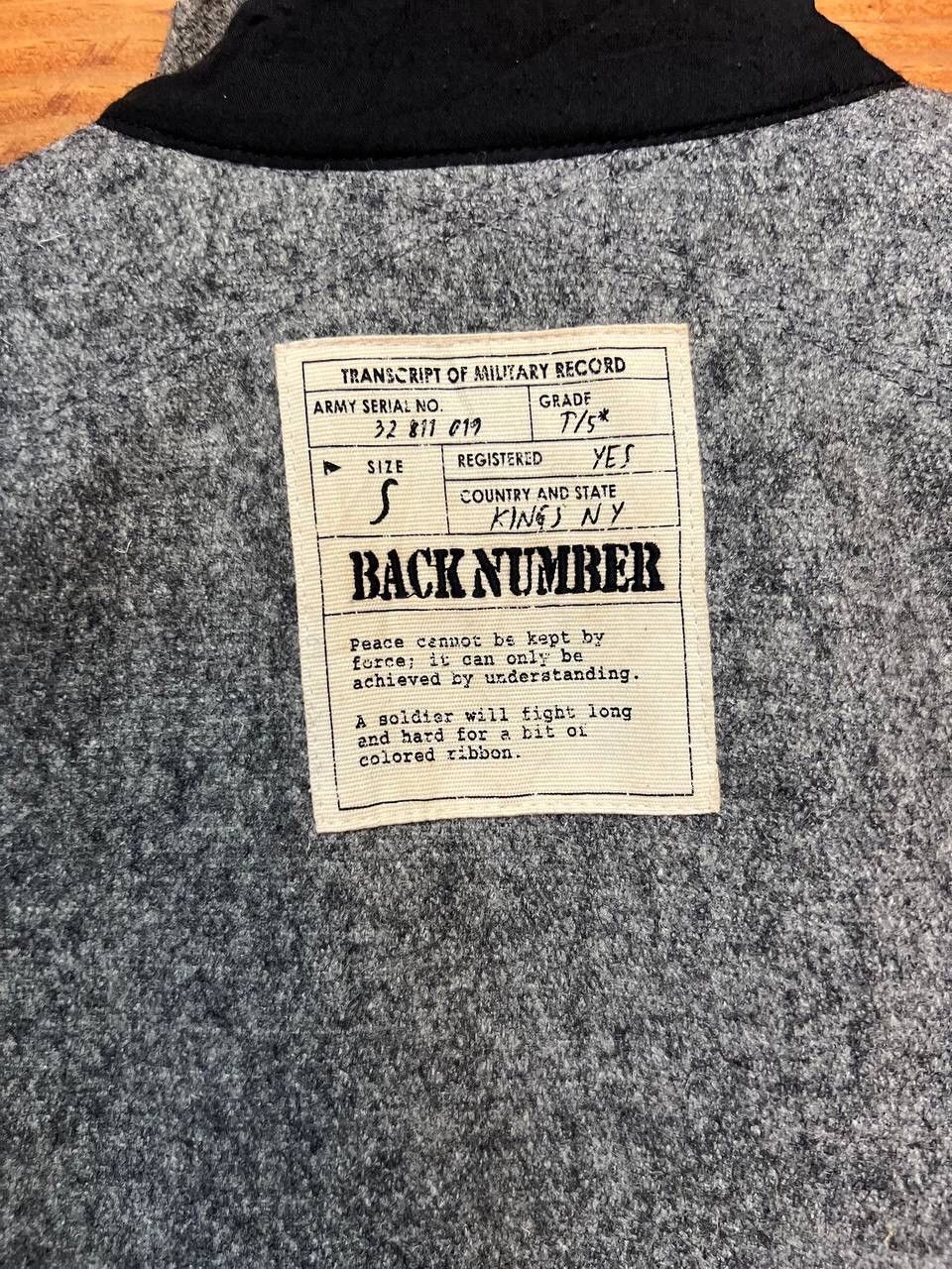 Japanese Brand VINTAGE BACK NUMBER MILITARY WOOL JACKET Size US S / EU 44-46 / 1 - 11 Thumbnail