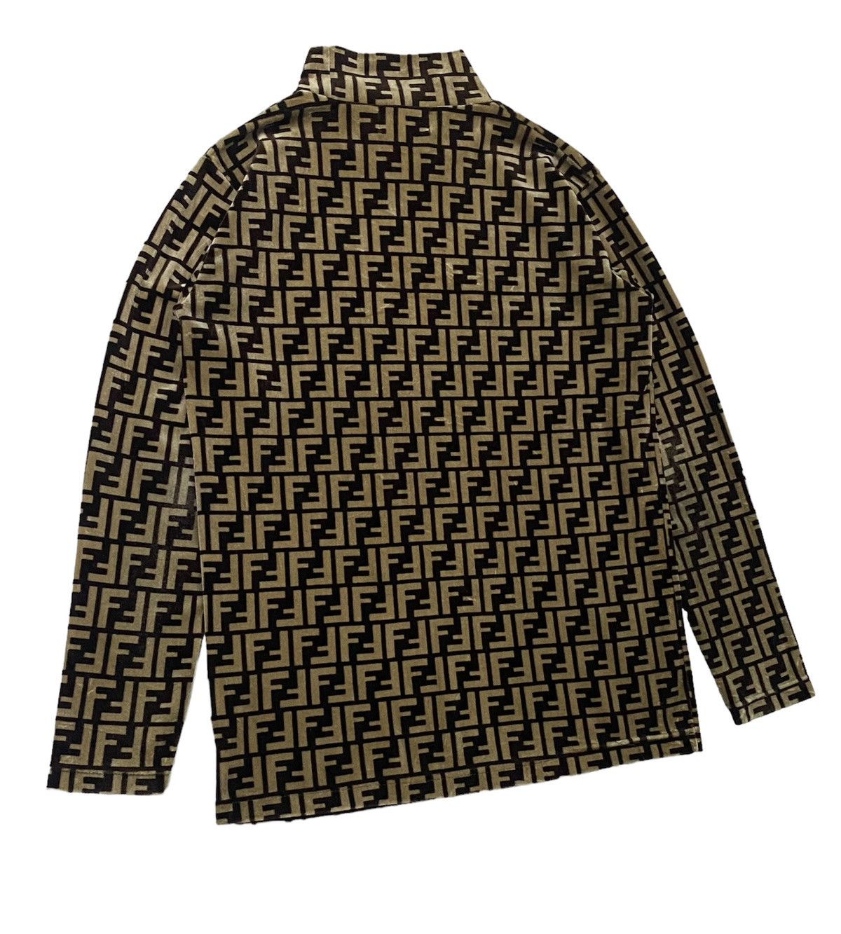 Fendi Vintage Fendi Zucca Monogram Faux Fur Turtleneck Long Sleeve Size S / US 4 / IT 40 - 19 Thumbnail