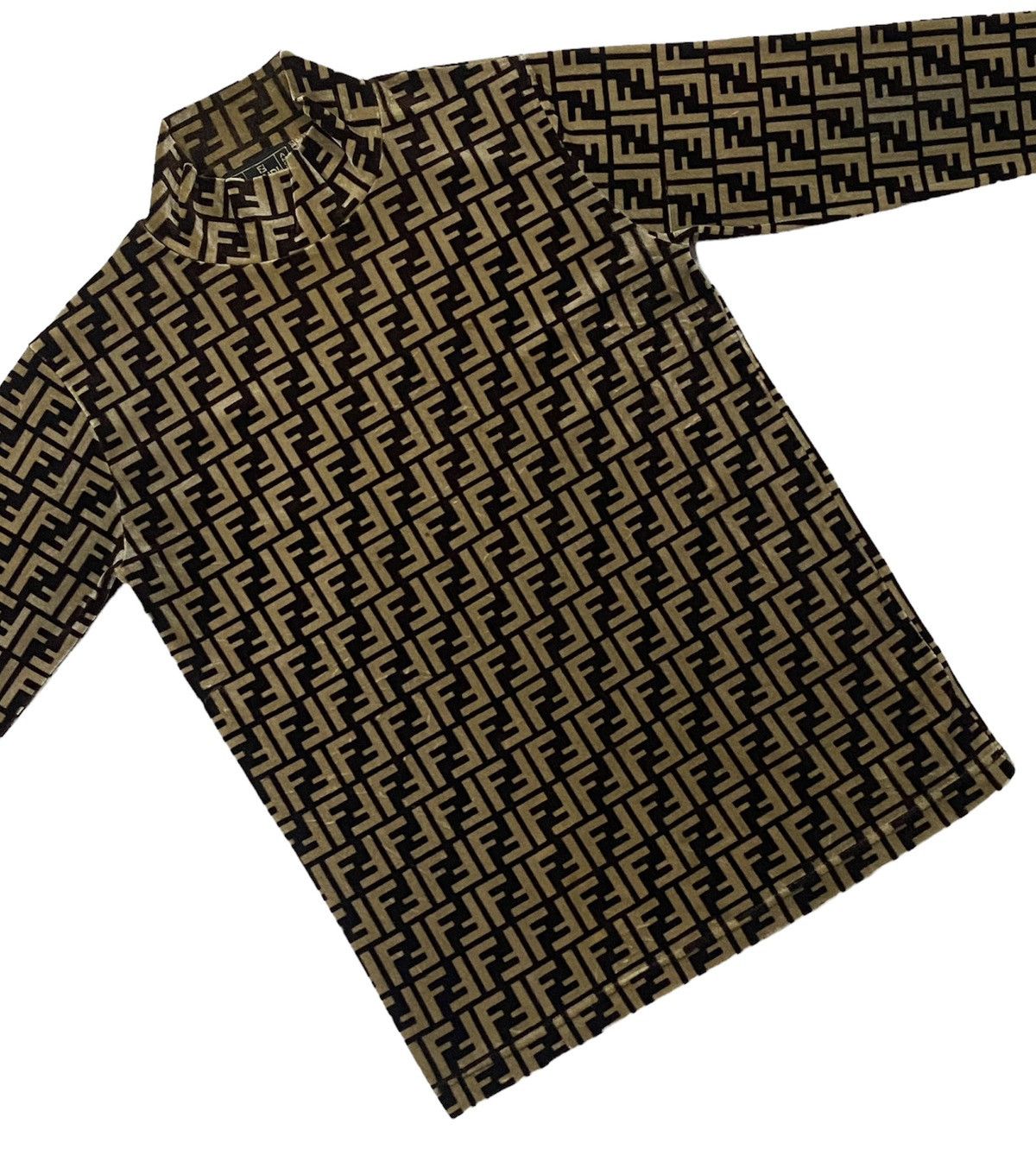 Fendi Vintage Fendi Zucca Monogram Faux Fur Turtleneck Long Sleeve Size S / US 4 / IT 40 - 15 Thumbnail