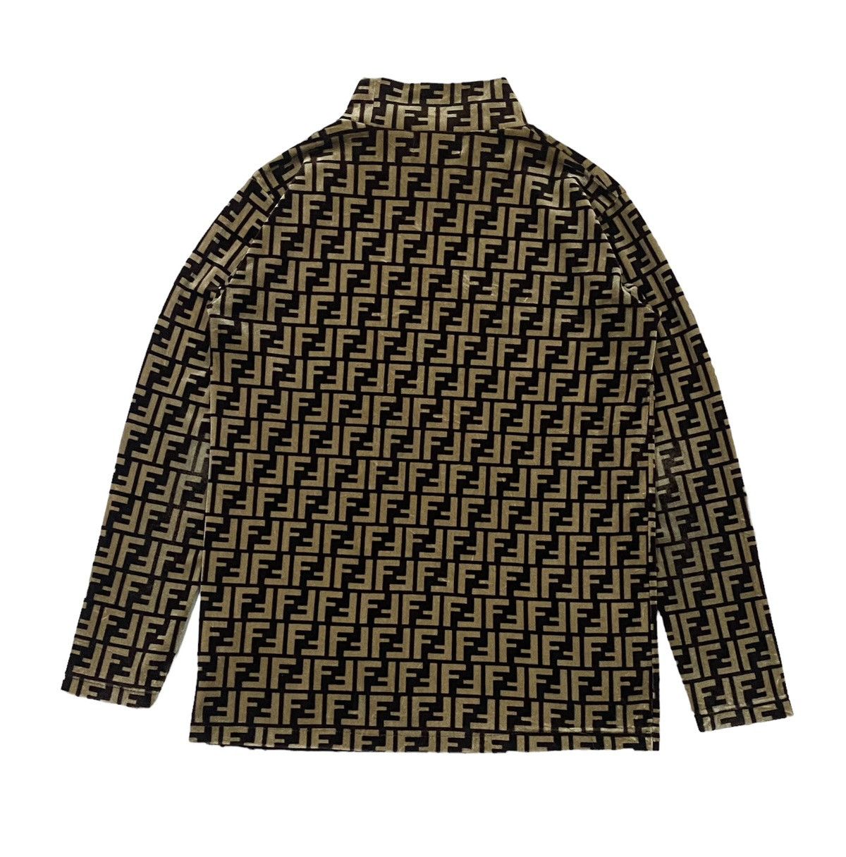 Fendi Vintage Fendi Zucca Monogram Faux Fur Turtleneck Long Sleeve Size S / US 4 / IT 40 - 3 Thumbnail