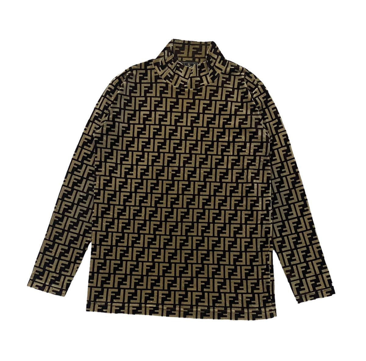 Fendi Vintage Fendi Zucca Monogram Faux Fur Turtleneck Long Sleeve Size S / US 4 / IT 40 - 2 Thumbnail