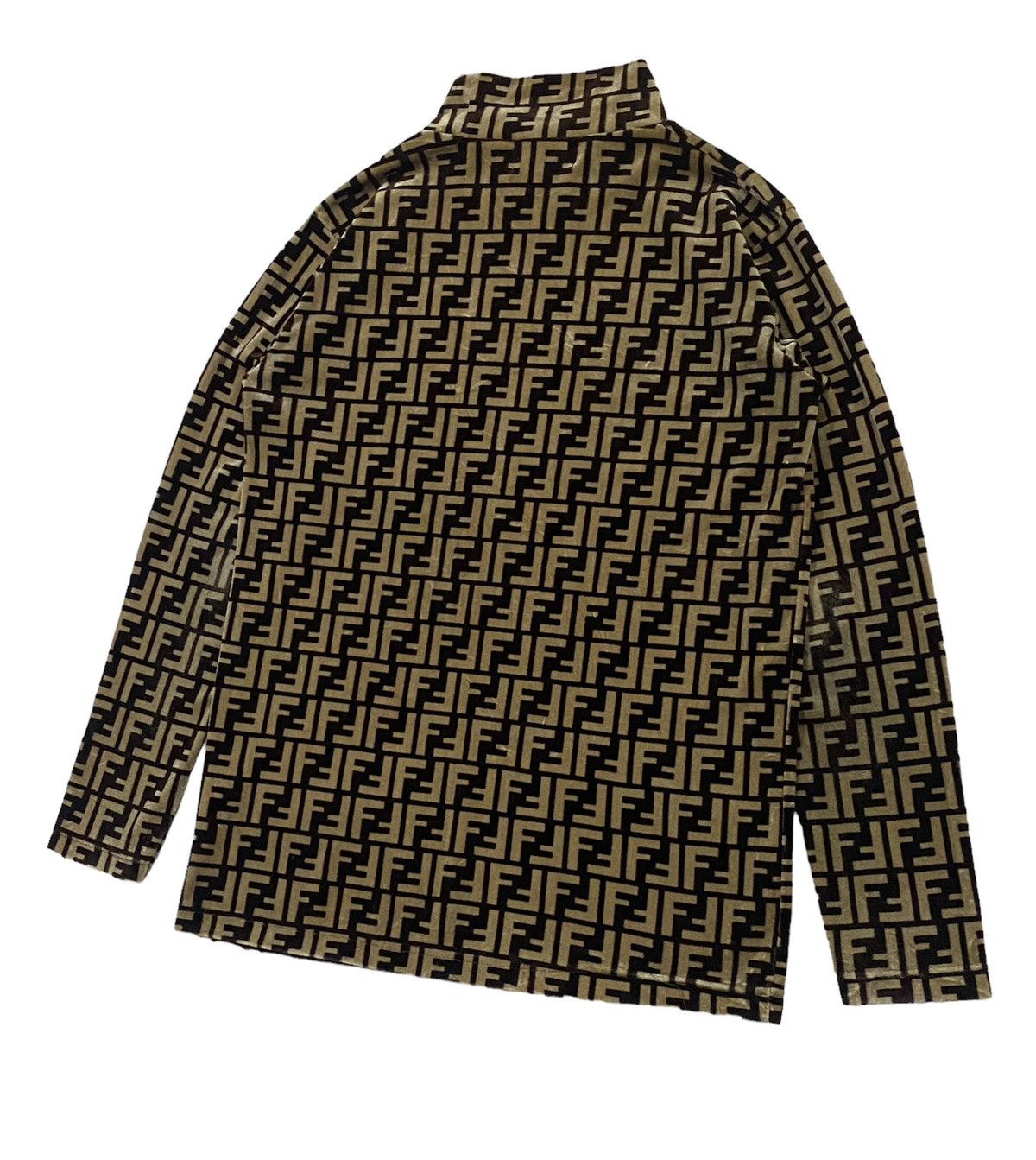 Fendi Vintage Fendi Zucca Monogram Faux Fur Turtleneck Long Sleeve Size S / US 4 / IT 40 - 18 Thumbnail