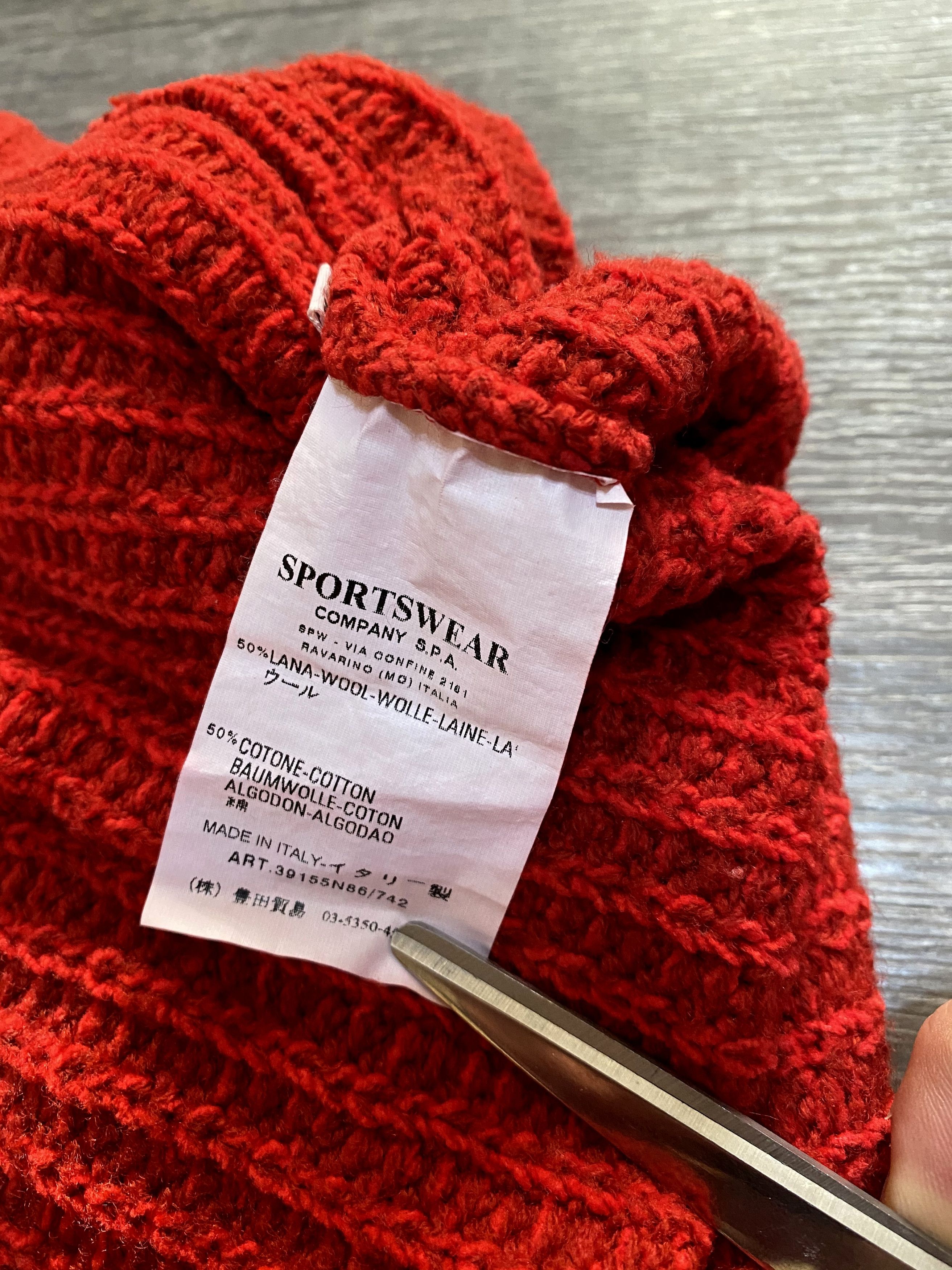 Stone Island RARE ICONIC Stone Island Vintage AW'03 Wool Red Sweater Size US XL / EU 56 / 4 - 6 Thumbnail