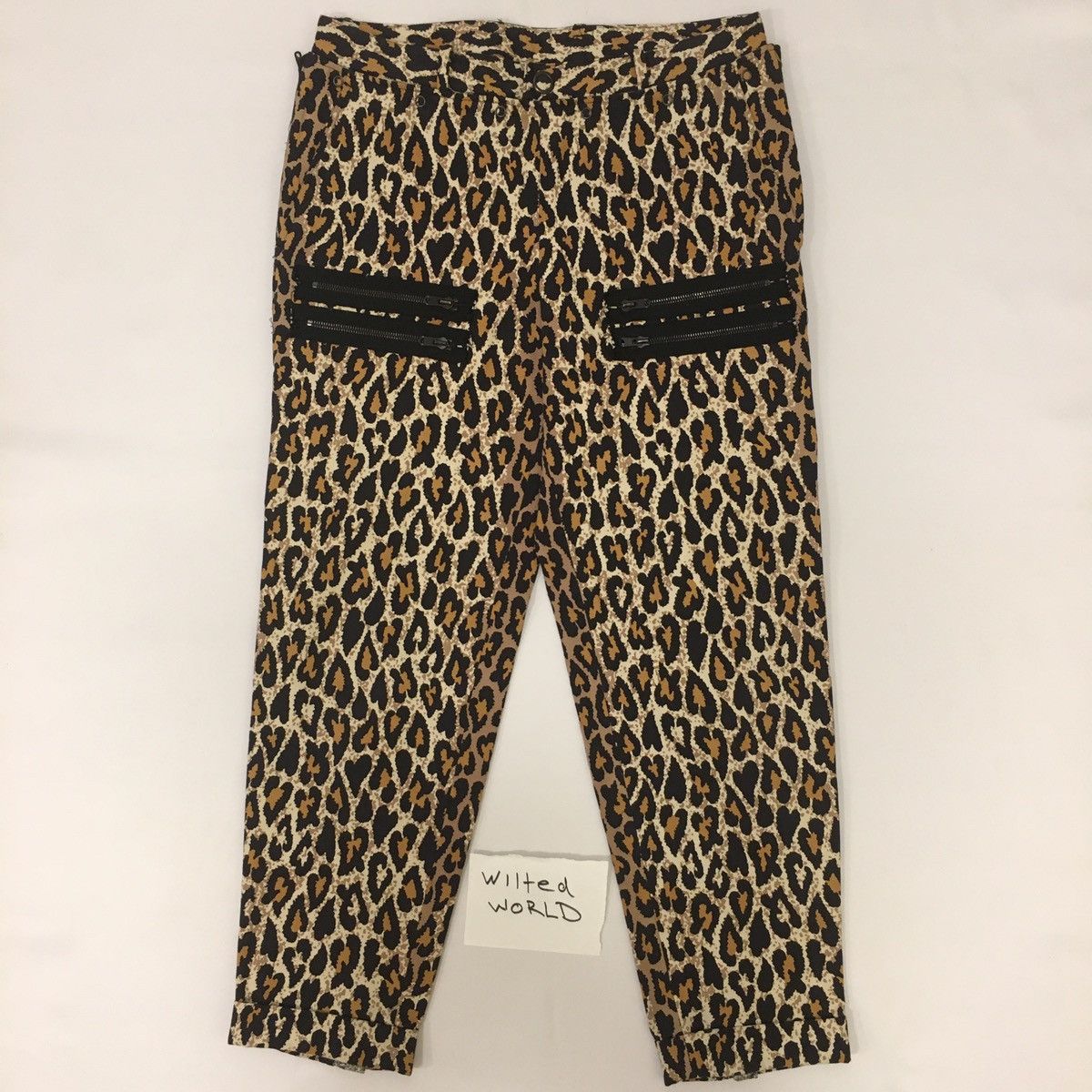 Number (N)ine 2003 Crying Heart Leopard Print Bondage Pants